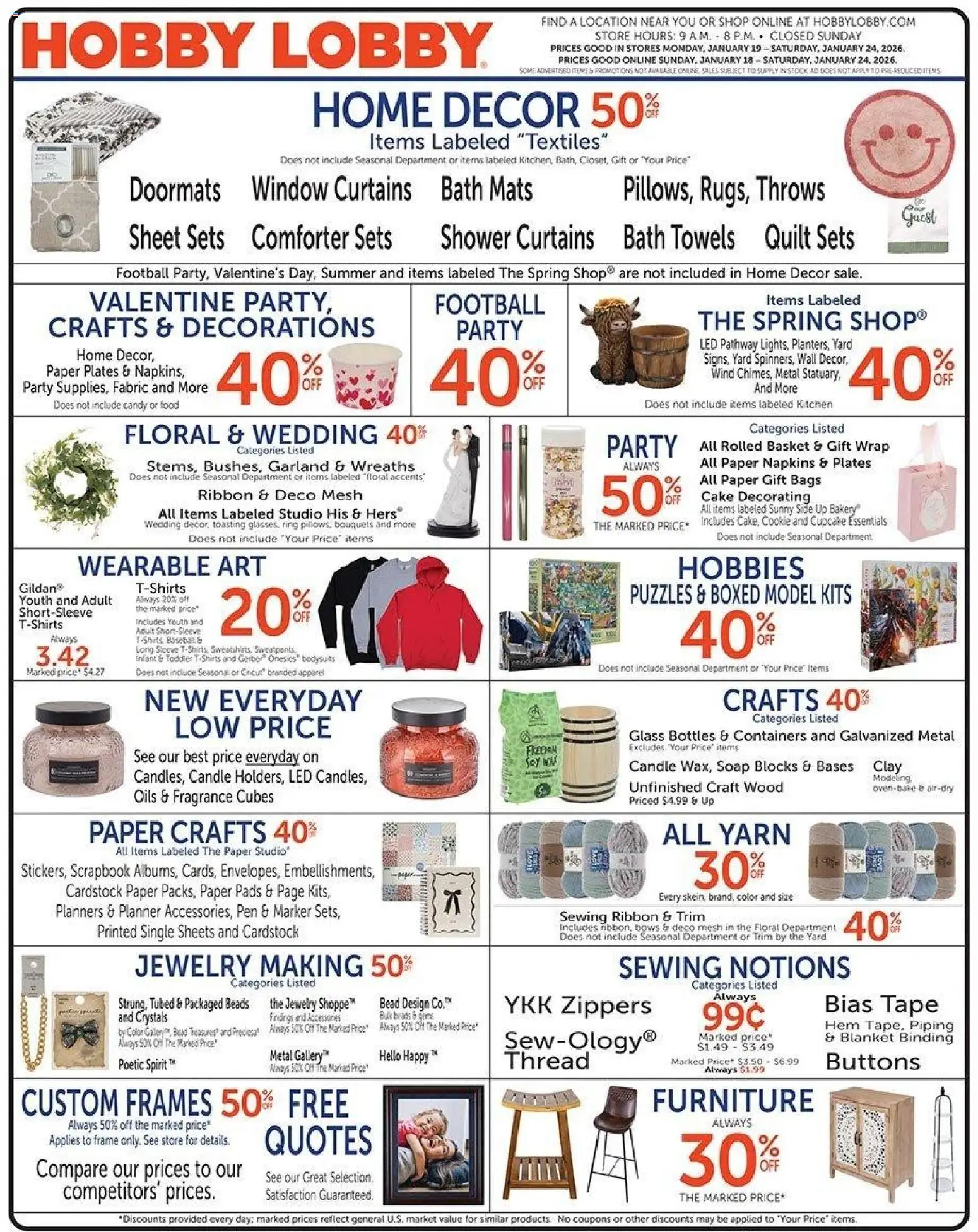 Ad Preview of Hobby Lobby Weekly Ad from 01/18/2026