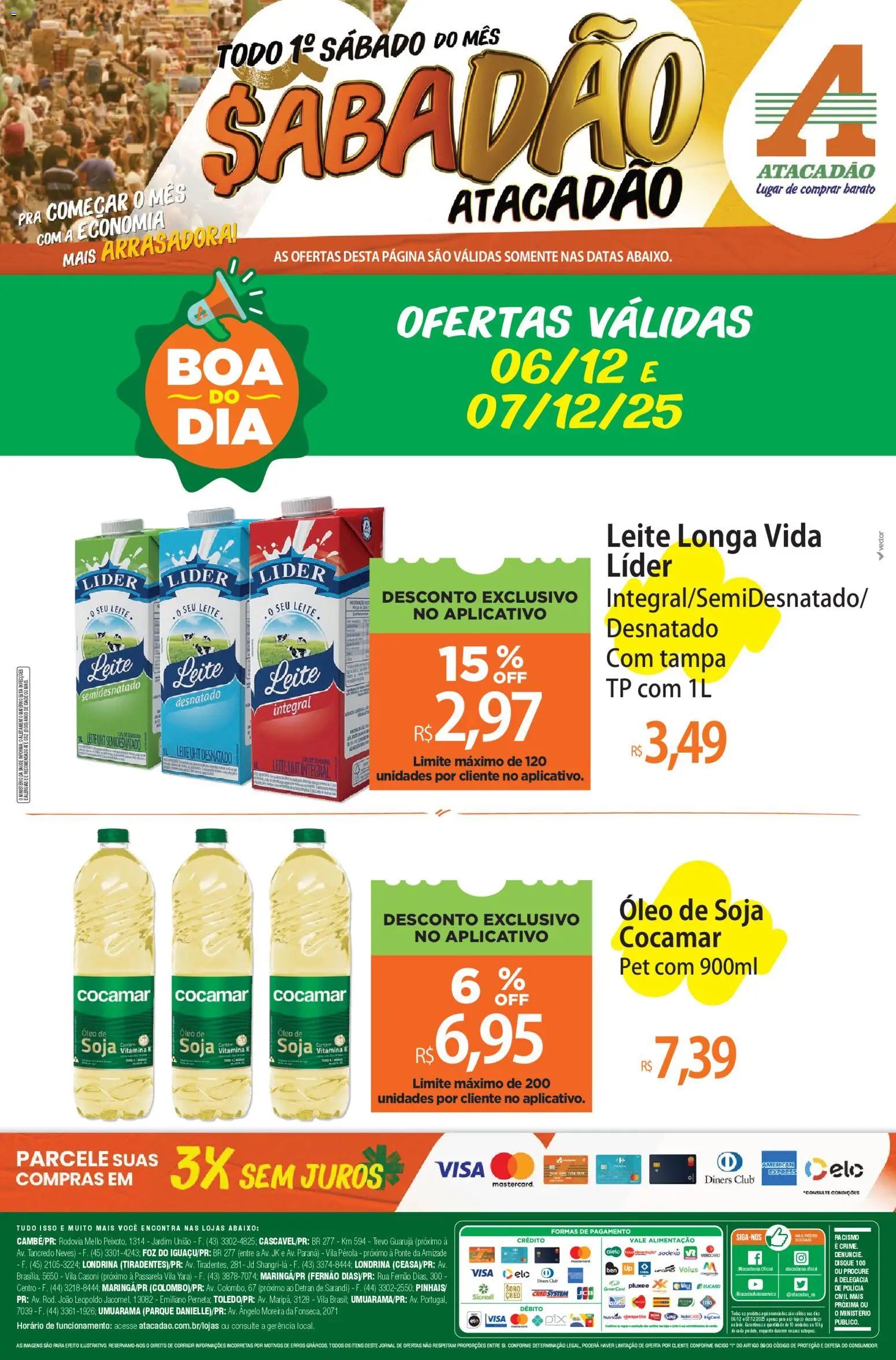 Pré-Visualização do folheto "Ofertas - PR" da loja Atacadão válido a partir de 06/12/2025