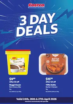 Preview of catalogue Costco 3 Day Deals from shop Costco valid 24/04/2026