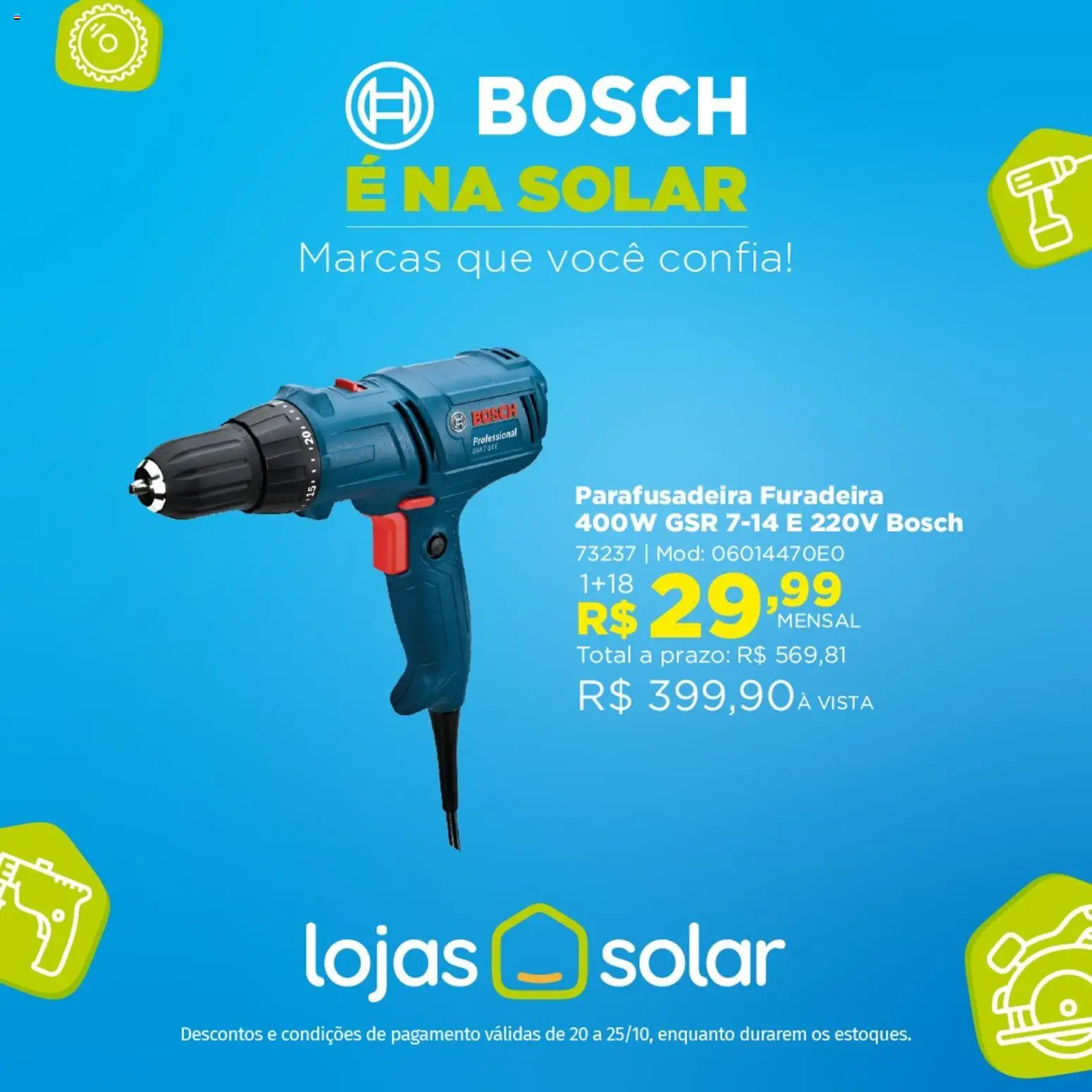 Lojas Solar folheto "Ofertas Semana Bosch" válido a partir de 20/10/2025 - número de página 1