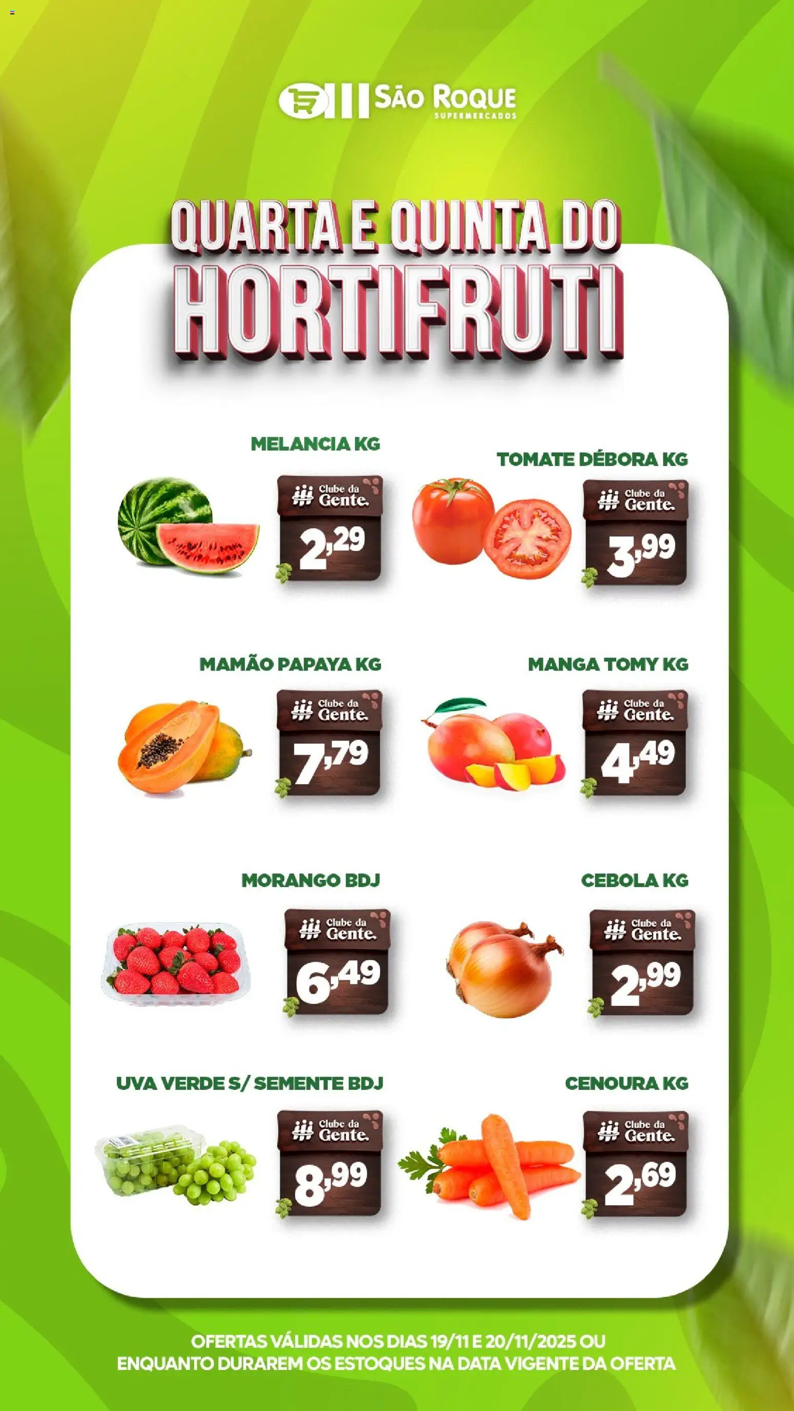 Pré-Visualização do folheto "Ofertas da semana" da loja São Roque Supermercados válido a partir de 19/11/2025