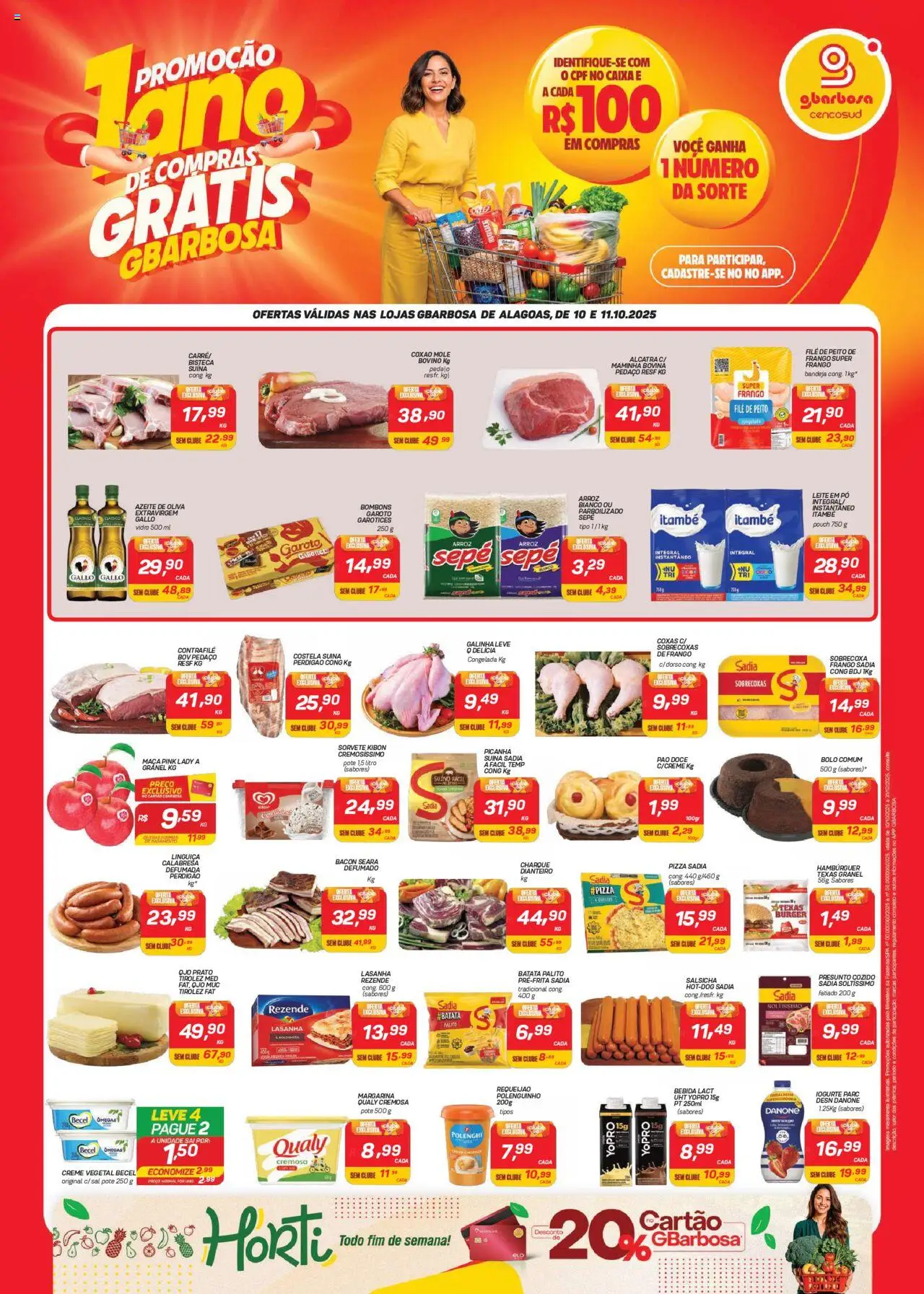 Gbarbosa folheto "Ofertas da semana" válido a partir de 10/10/2025 - número de página 1 - Lasanha, Iogurte, Pão, Batata, Frango, Azeite, Azeite de oliva, Pó