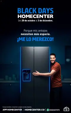 Vista previa del prospecto Black Days del almacen Homecenter válida del 29/10/2025 al 03/12/2025