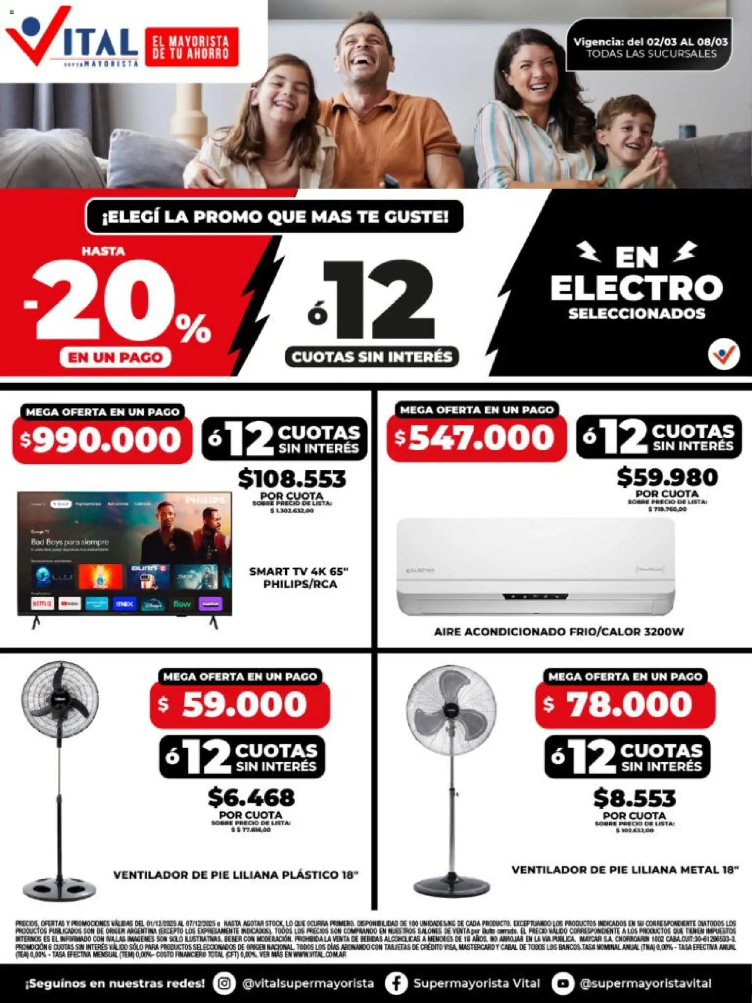 Vista previa del folleto de la tienda Vital válido desde el 02/03/2026 - Aire acondicionado, Té, Ventilador, Ventilador de pie, Bebidas, Sobre