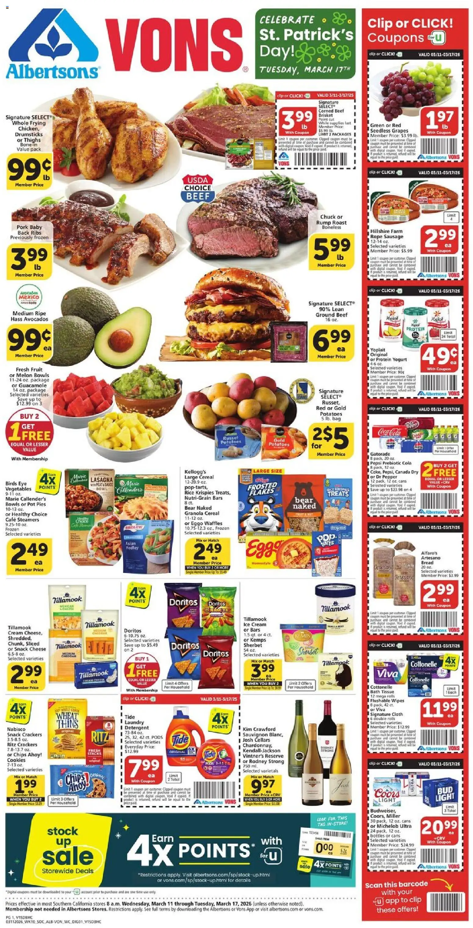 Ad Preview of Vons Vons Weekly Ad from 03/11/2026