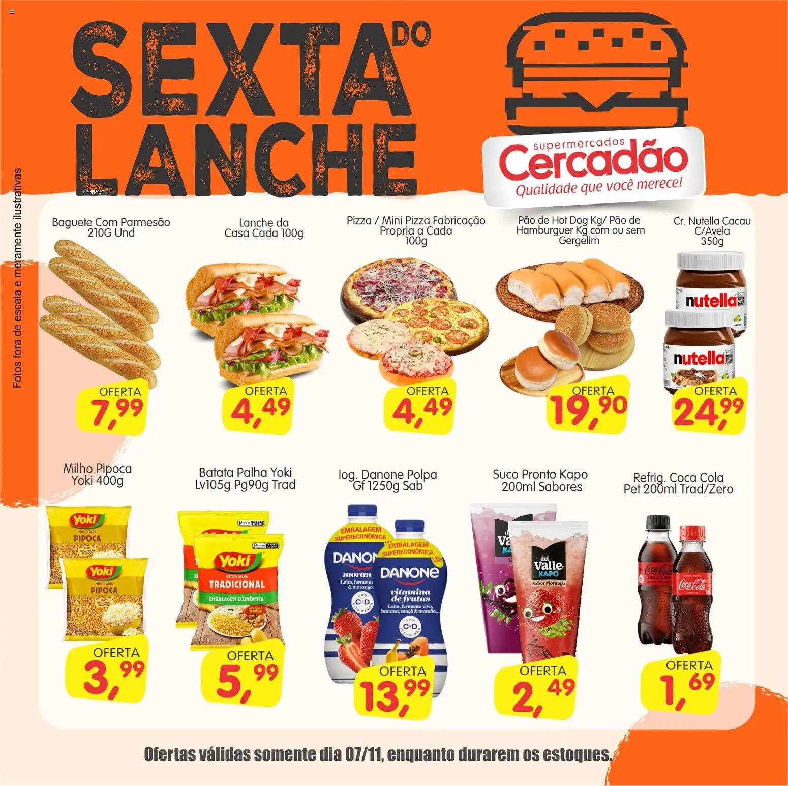 Pré-Visualização do folheto "Ofertas Sexta do Lanche" da loja Cercadão válido a partir de 07/11/2025