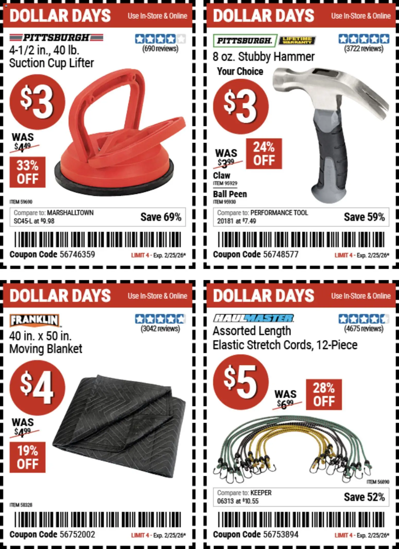 Ad Preview of Harbor Freight Dollar Days from 02/12/2026