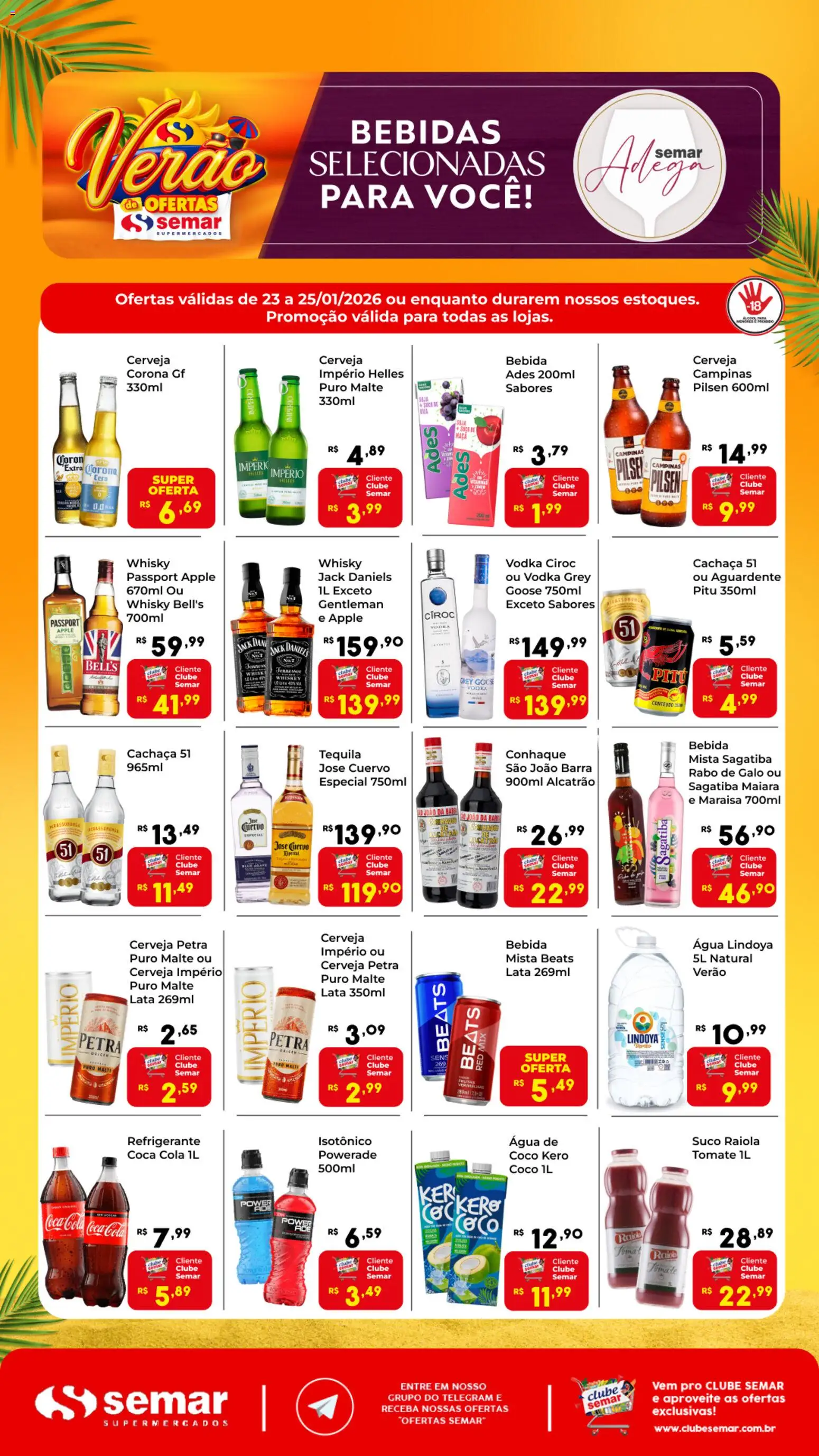 Pré-Visualização do folheto "Ofertas Adega" da loja Semar Supermercado válido a partir de 23/01/2026