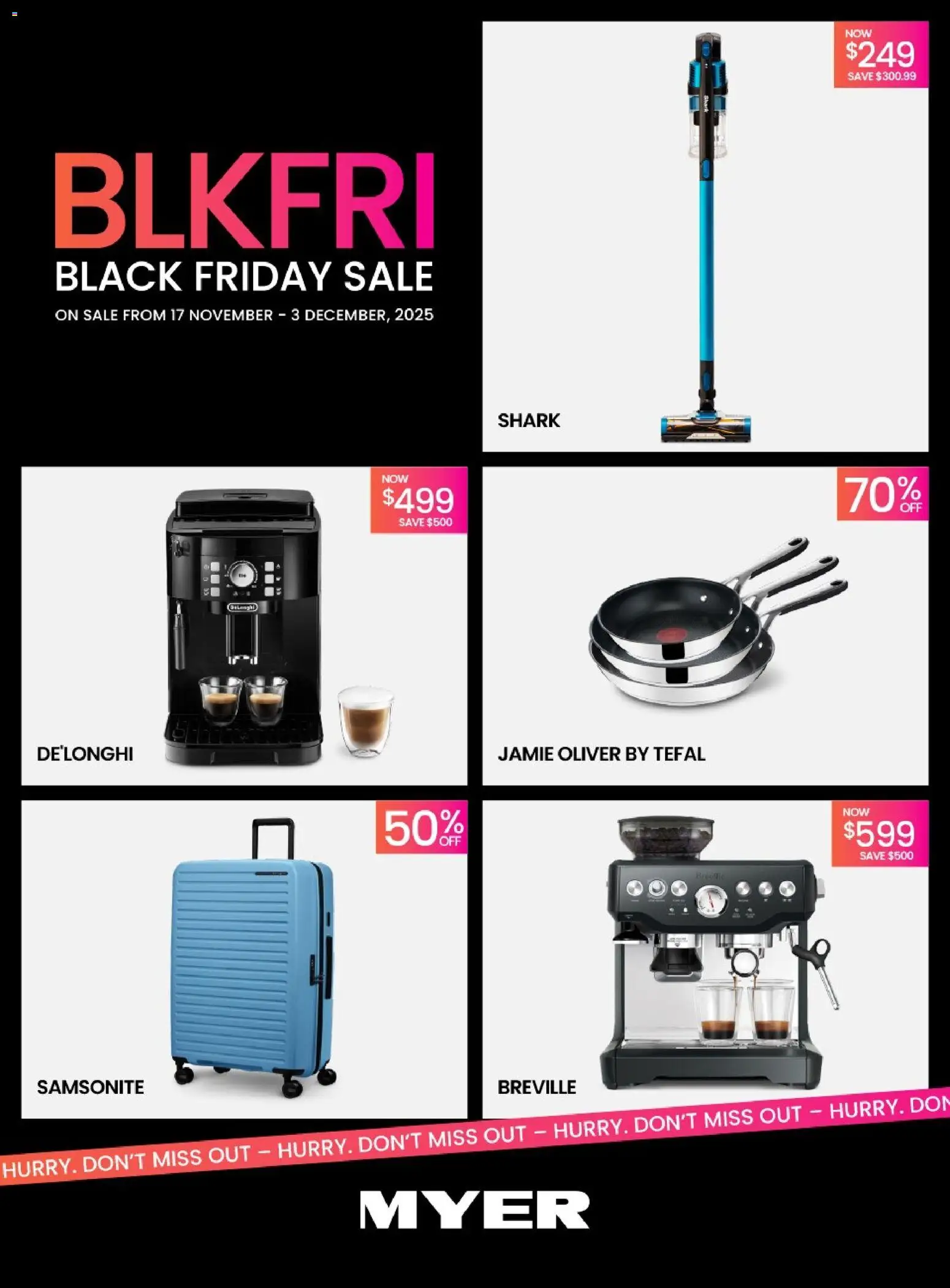 Preview of catalogue Black Friday from shop Myer valid 17/11/2025
