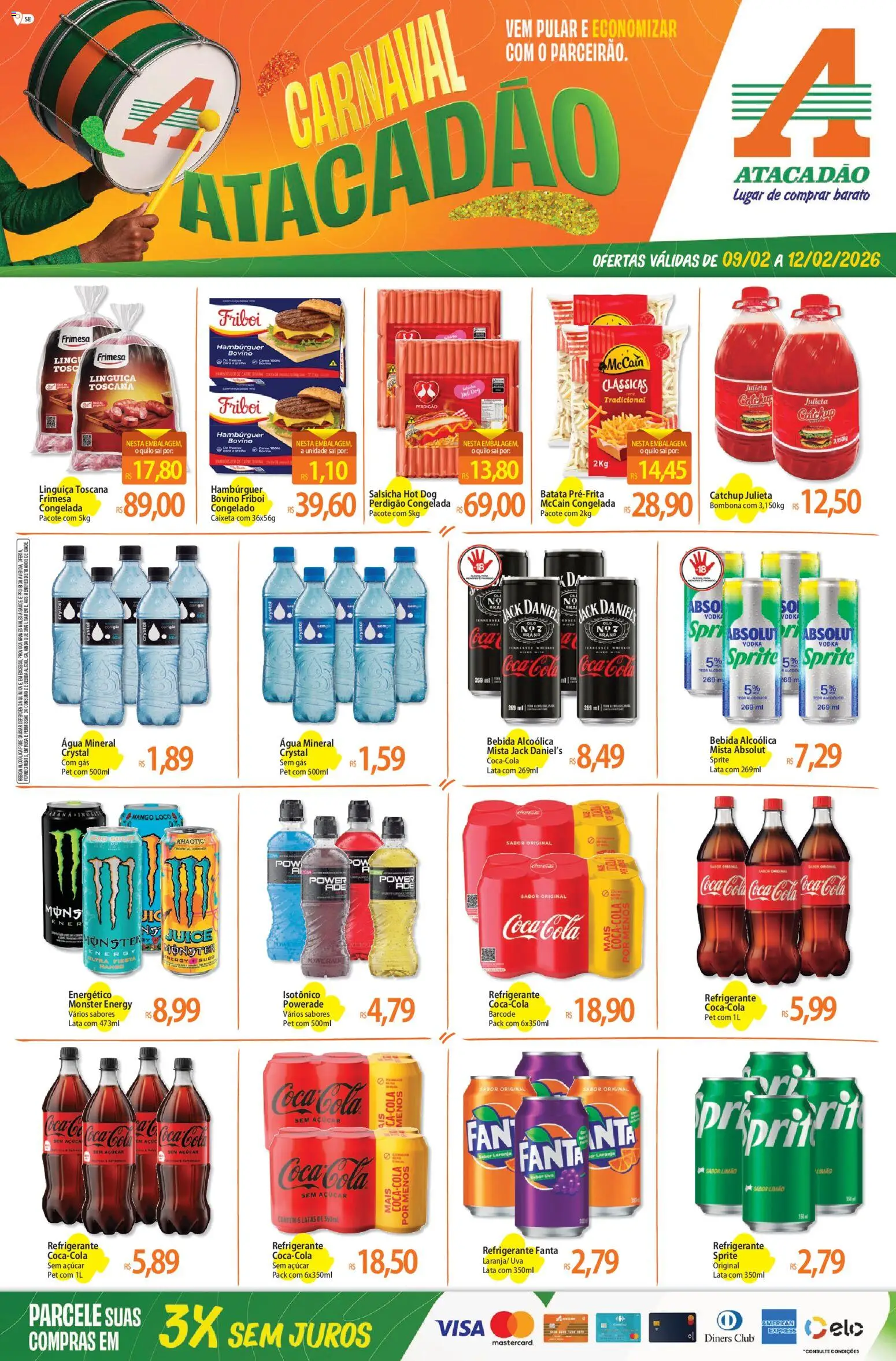 Pré-Visualização do folheto "Ofertas - SE" da loja Atacadão válido a partir de 09/02/2026