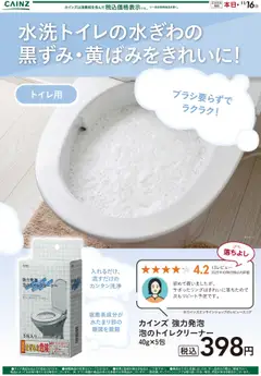 カインズ ホームの2025/10/17から2025/11/16までのチラシはここ泡クリーナー（トイレ用）