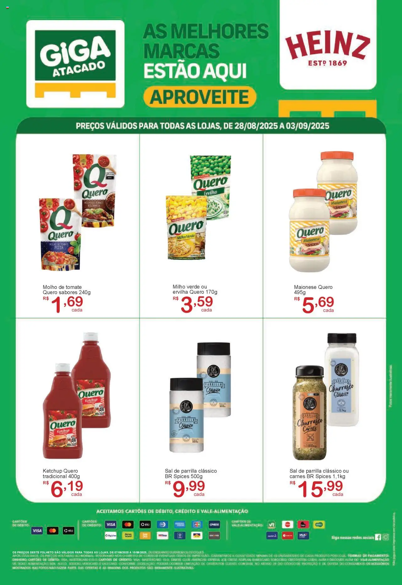 GIGA Atacado folheto "Ofertas Heinz" válido a partir de 28/08/2025 - número de página 1 - Pizza, Sal, Base, Tomate, Maionese, Milho, Molho de tomate, Milho verde