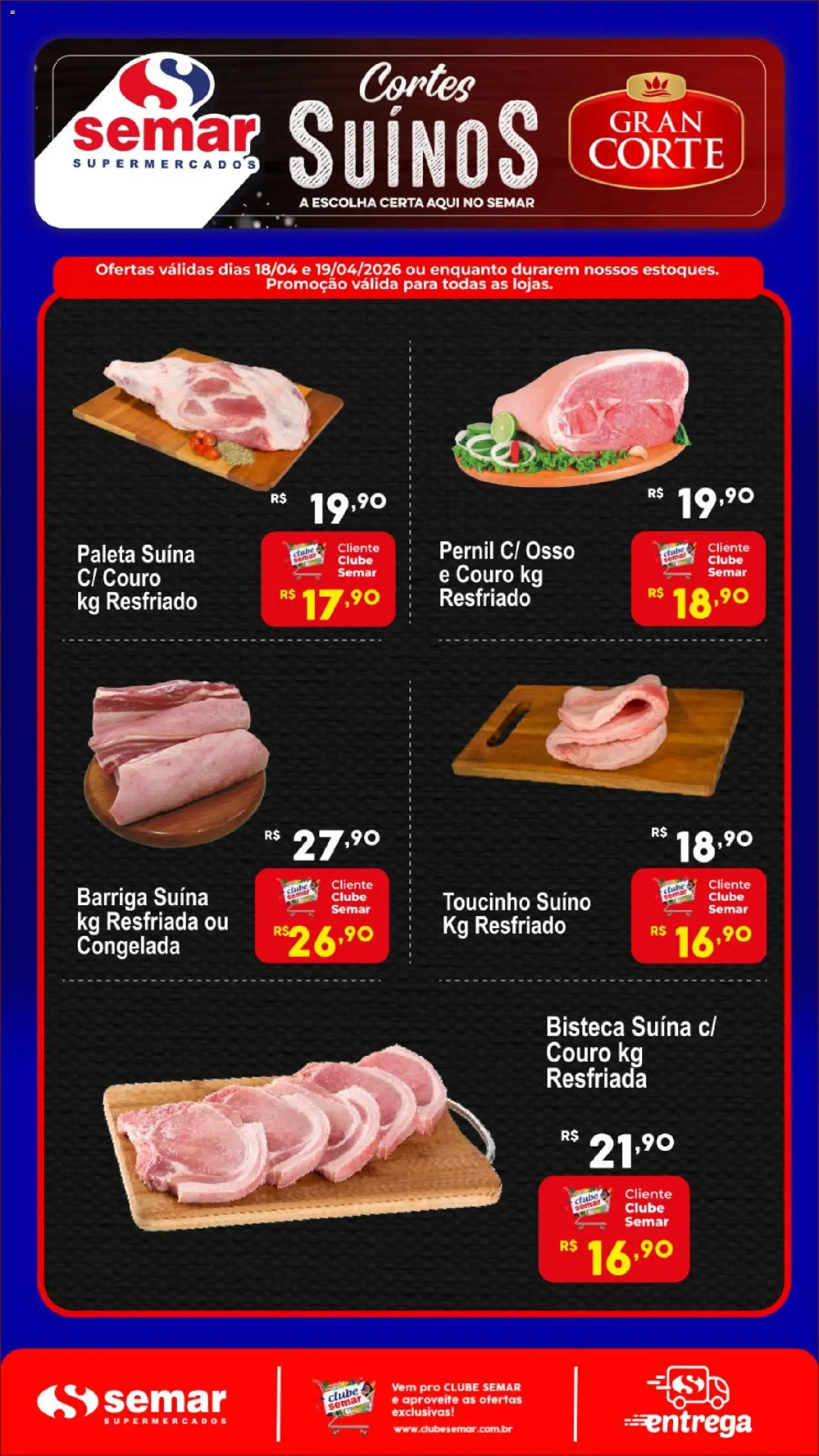 Pré-Visualização do folheto "Semar Supermercado ofertas Suínos " da loja Semar Supermercado válido a partir de 18/04/2026