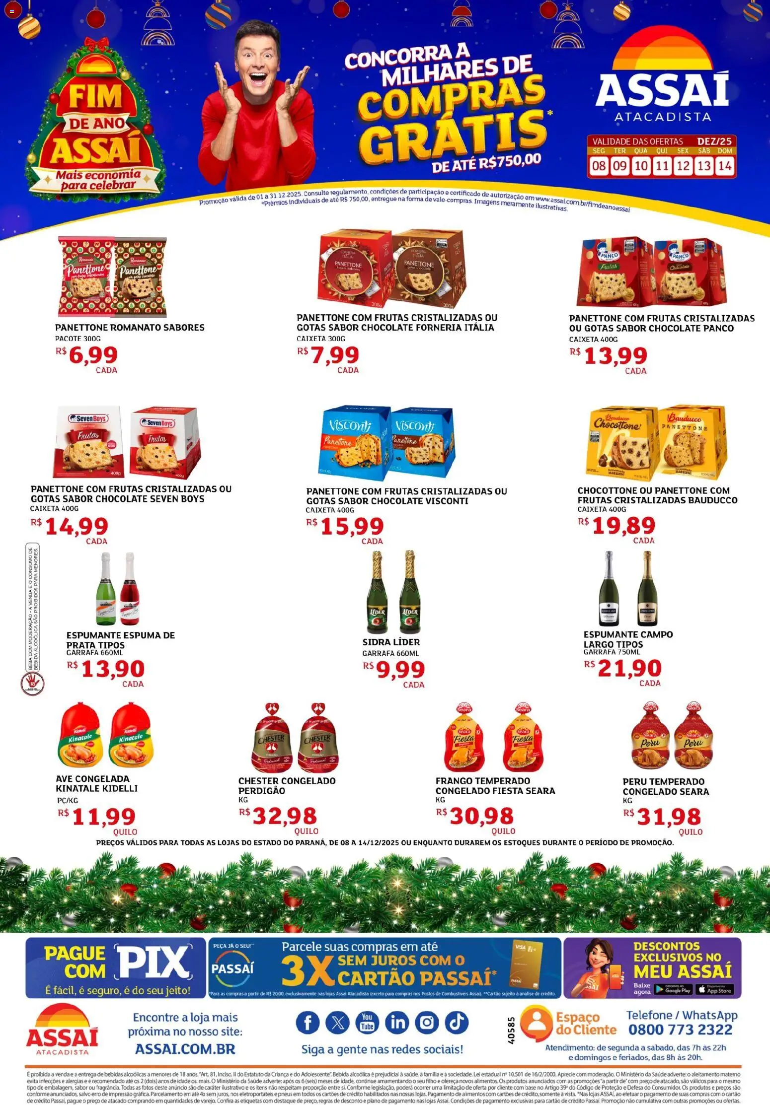 Pré-Visualização do folheto "Encarte - PR" da loja Assaí Atacadista válido a partir de 08/12/2025