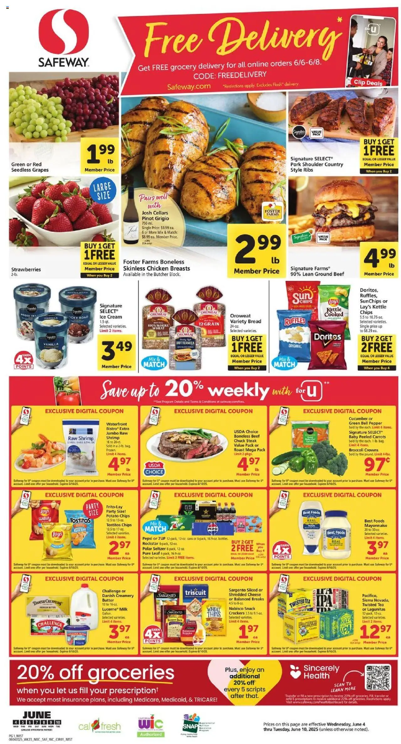 Safeway Weekly Ad from 06/04/2025 - Flyer - Page number 1