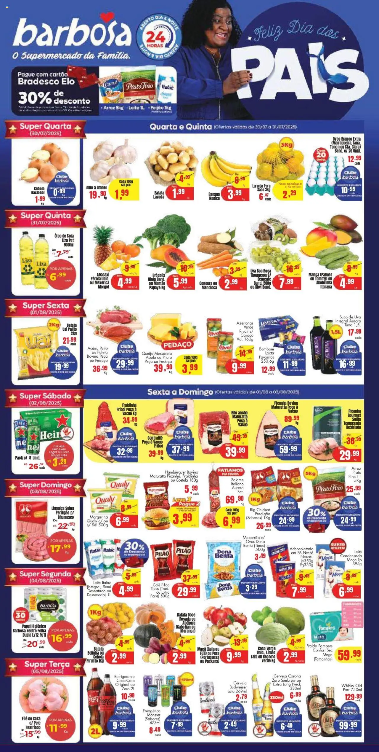 Barbosa Supermercados folheto "Ofertas da semana" válido a partir de 30/07/2025 - número de página 1
