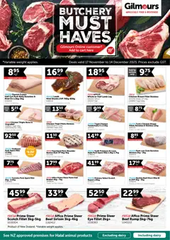 Preview of catalogue Butchery Must Haves from shop Gilmours valid 17 Nov 2025