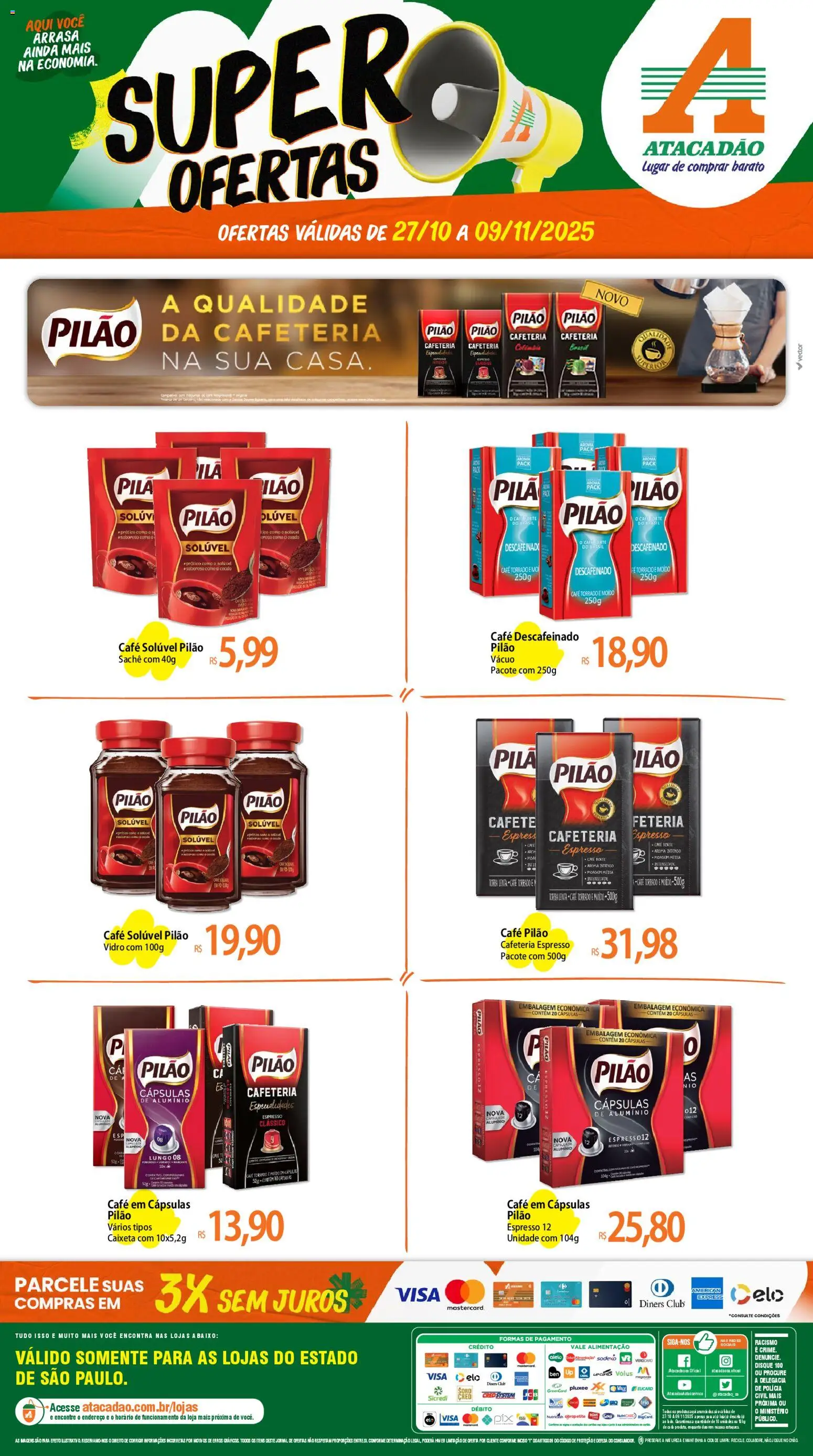 Atacadão folheto "Ofertas - SP" válido a partir de 27/10/2025 - número de página 1