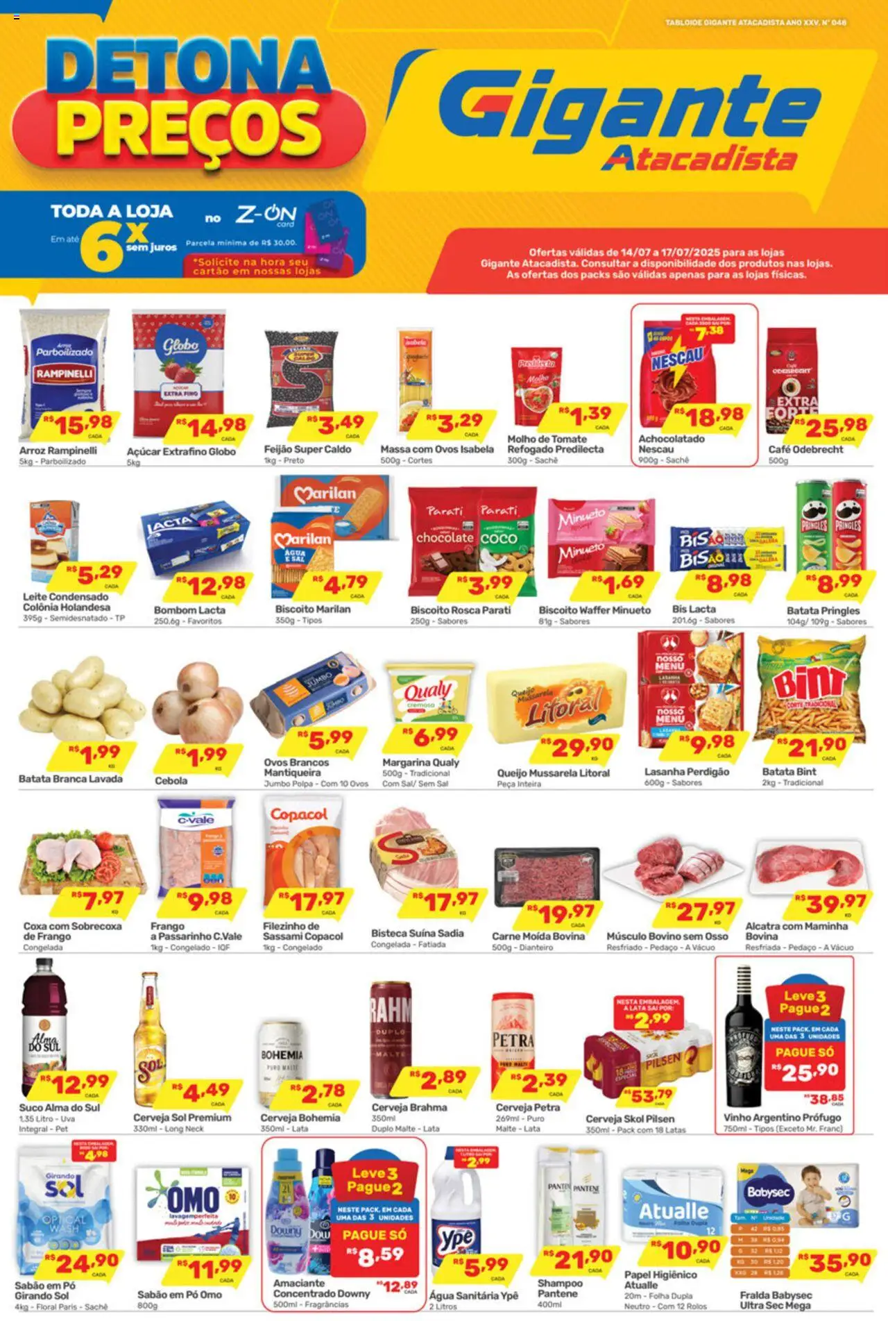 Gigante Atacadista folheto "Ofertas da semana" válido a partir de 14/07/2025 - número de página 1 - Sabão em pó, Músculo bovino, Café, Chocolate, Vinho, Água, Sal, Bombom