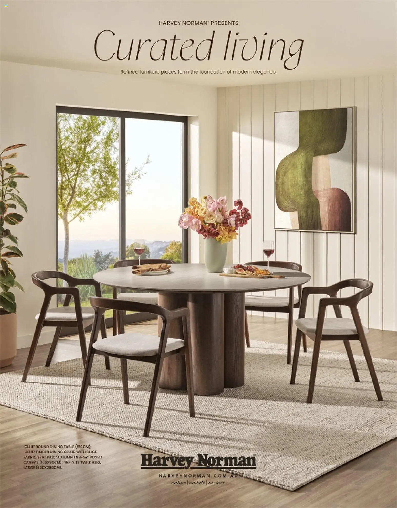 Preview of catalogue Harvey Norman Furniture & Bedding – Curated Living from shop Harvey Norman valid 20/04/2026 - Table, Chair, Dining chair, Foundation, Mobile