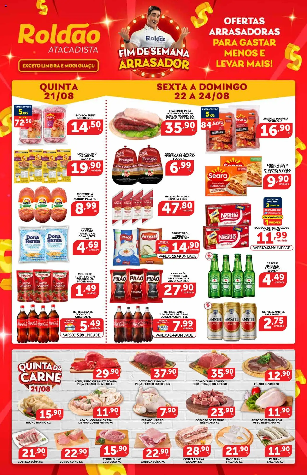 Roldão folheto "Ofertas Quinta da Carne + Fim de Semana Arrasador" válido a partir de 21/08/2025 - número de página 1
