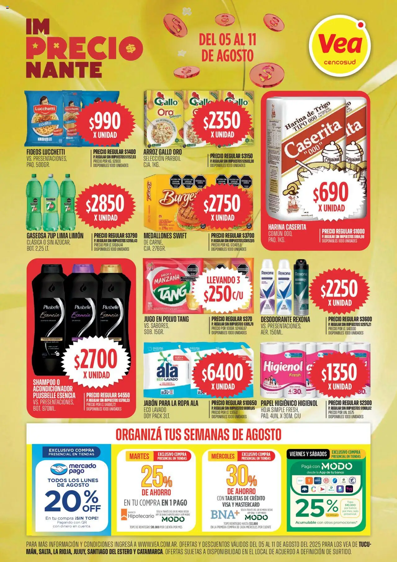 Vea Oferta imPRECIOnante del 05/08/2025 >> Catálogo - Shampoo, Arroz, Limón, Papel higiénico, Gaseosa, Jugo, Acondicionador, Polvo