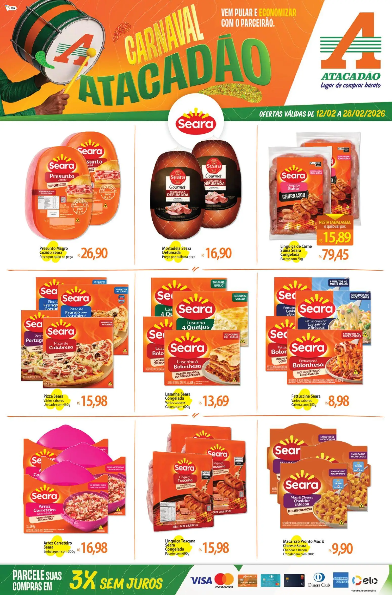 Pré-Visualização do folheto "Ofertas - MG" da loja Atacadão válido a partir de 12/02/2026