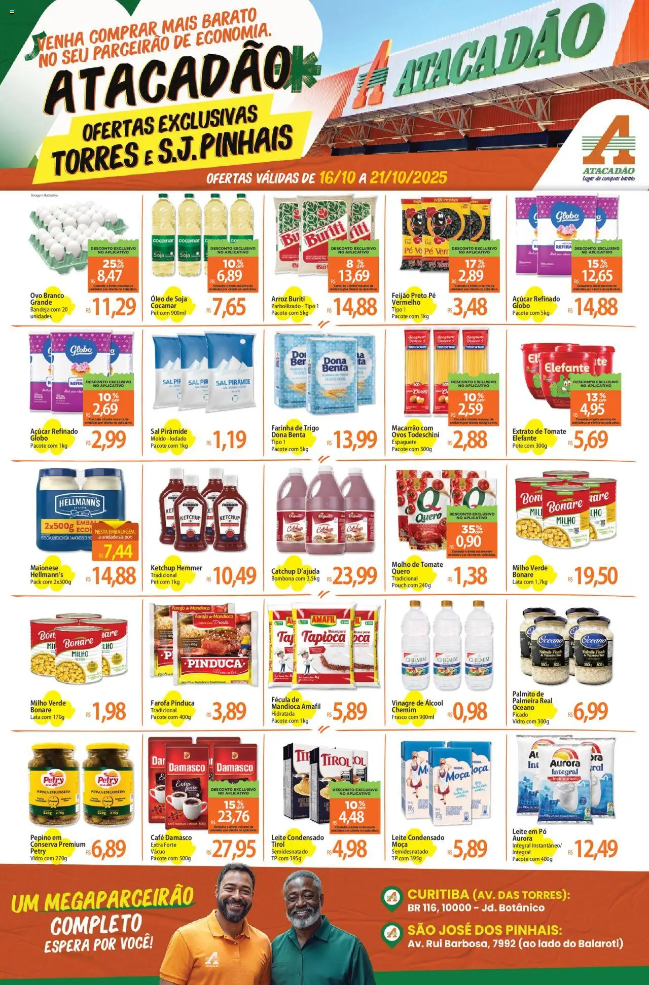 Atacadão folheto "Ofertas - PR" válido a partir de 16/10/2025 - número de página 1 - Macarrão, Ovos, Soja, Milho, Farofa, Molho de tomate, Milho verde, Colcha