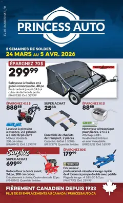 Preview of leaflet Princess Auto circulaire - 2 Semaines de Soldes ! from shop Princess Auto is valid from Mar 24, 2026