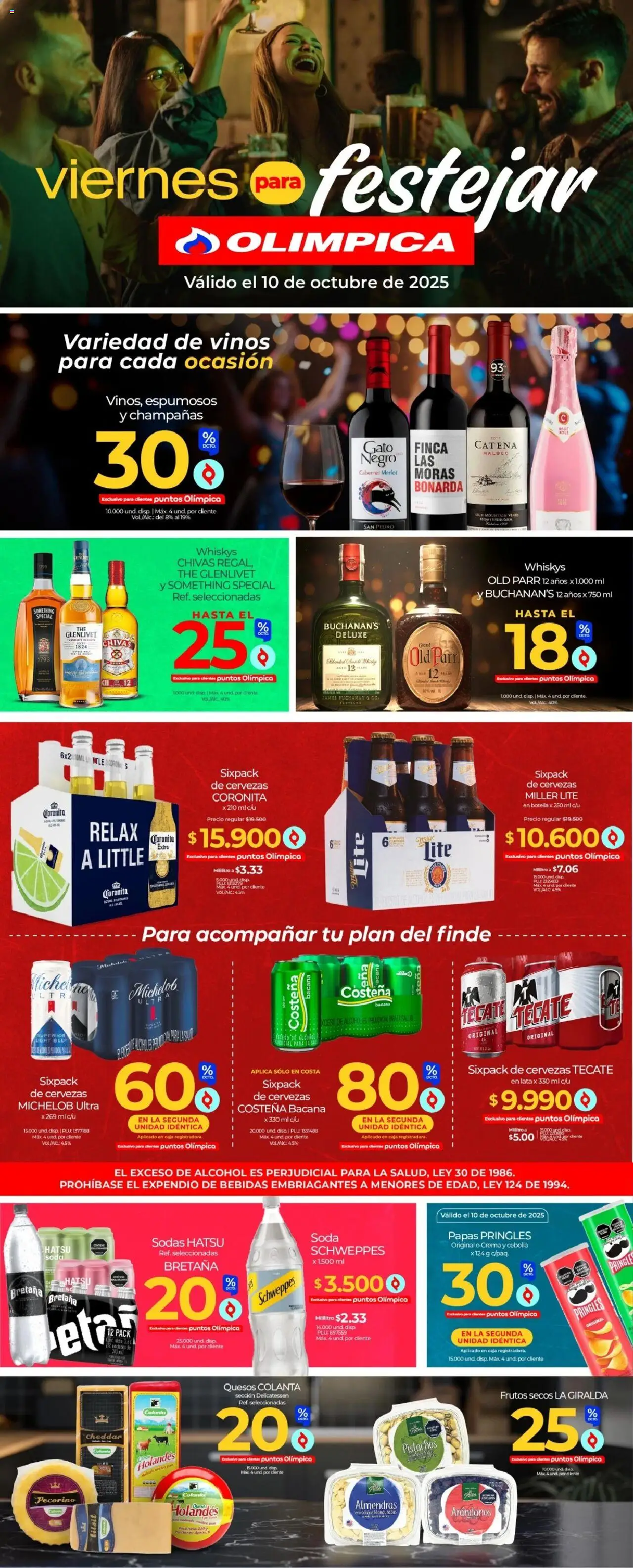 Olímpica Catálogo: 10/10/2025 - 10/10/2025 > Últimas Ofertas pagina numero 1 - Cerveza, Alcohol, Frutos secos, Bebidas, Cebolla, Soda, Botella, Almendras