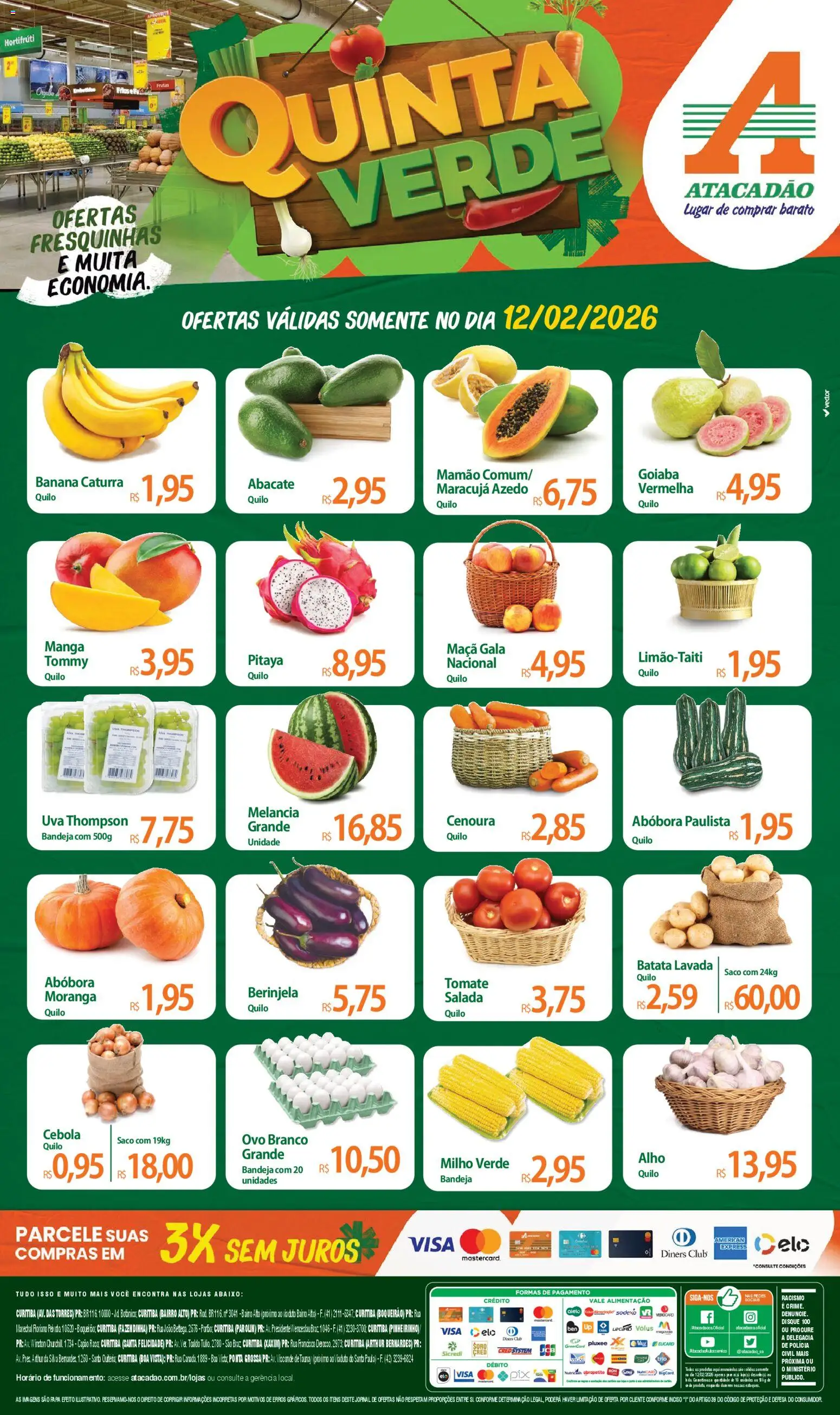 Pré-Visualização do folheto "Ofertas - PR" da loja Atacadão válido a partir de 12/02/2026