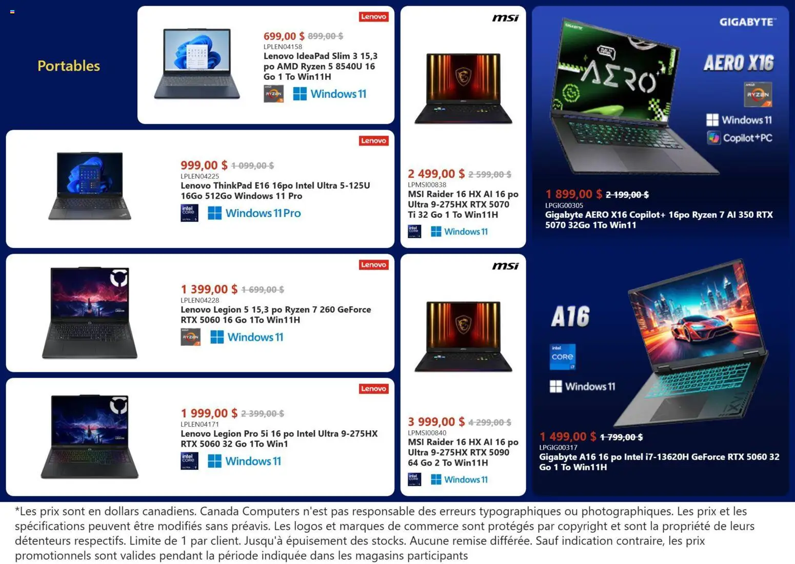 Preview of leaflet Circulaire from shop Canada Computers is valid from Jan 09, 2026