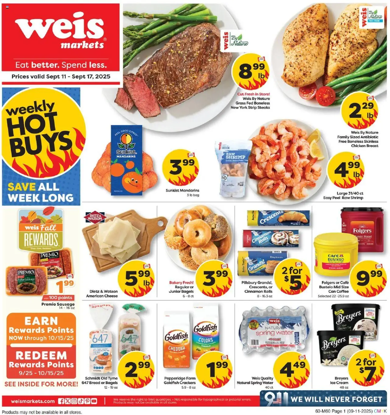 Weis Weekly Circular - PA from 09/11/2025 - Flyer - Page number 1