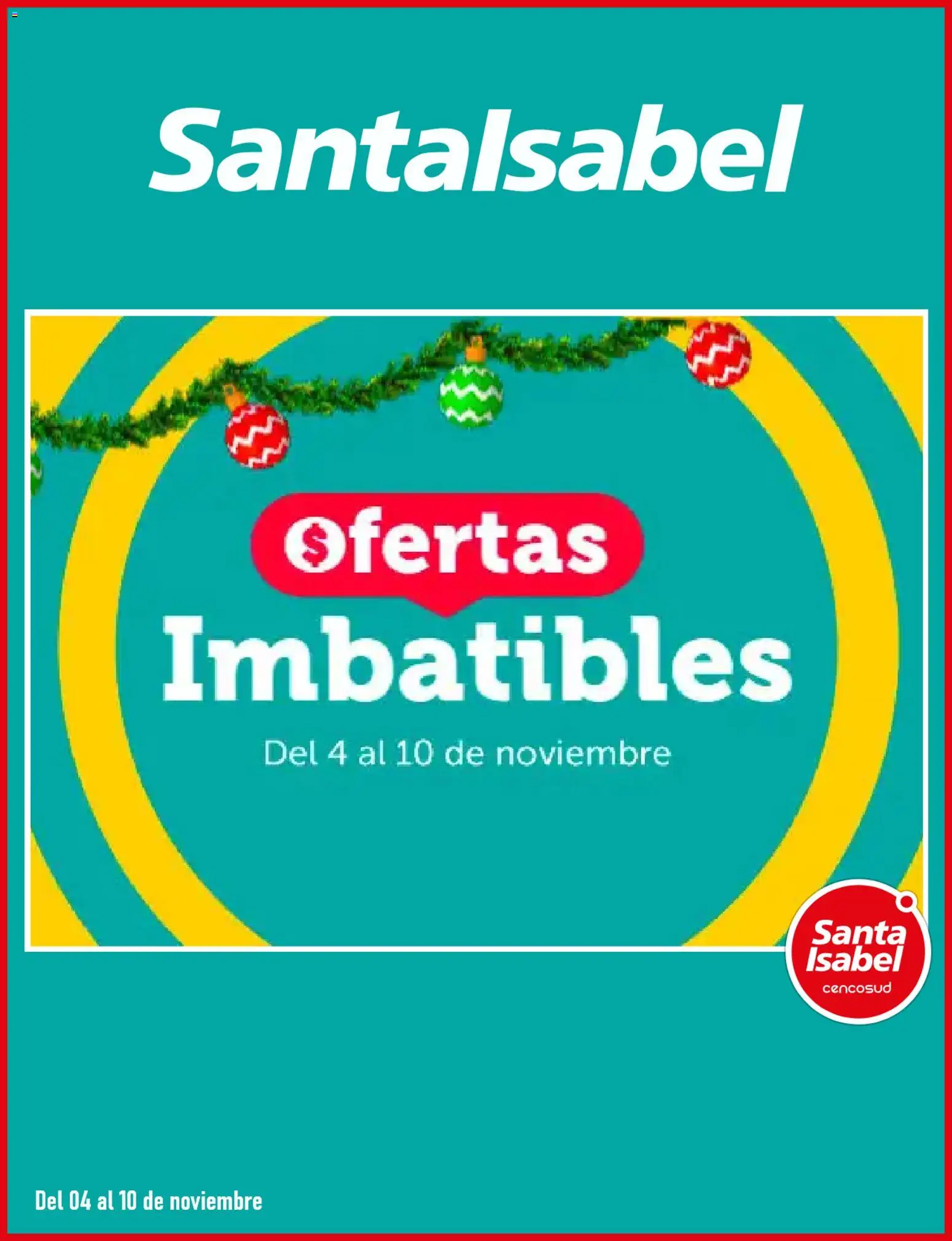 Folleto de la tienda Santa Isabel válido desde el 04.11.2025 