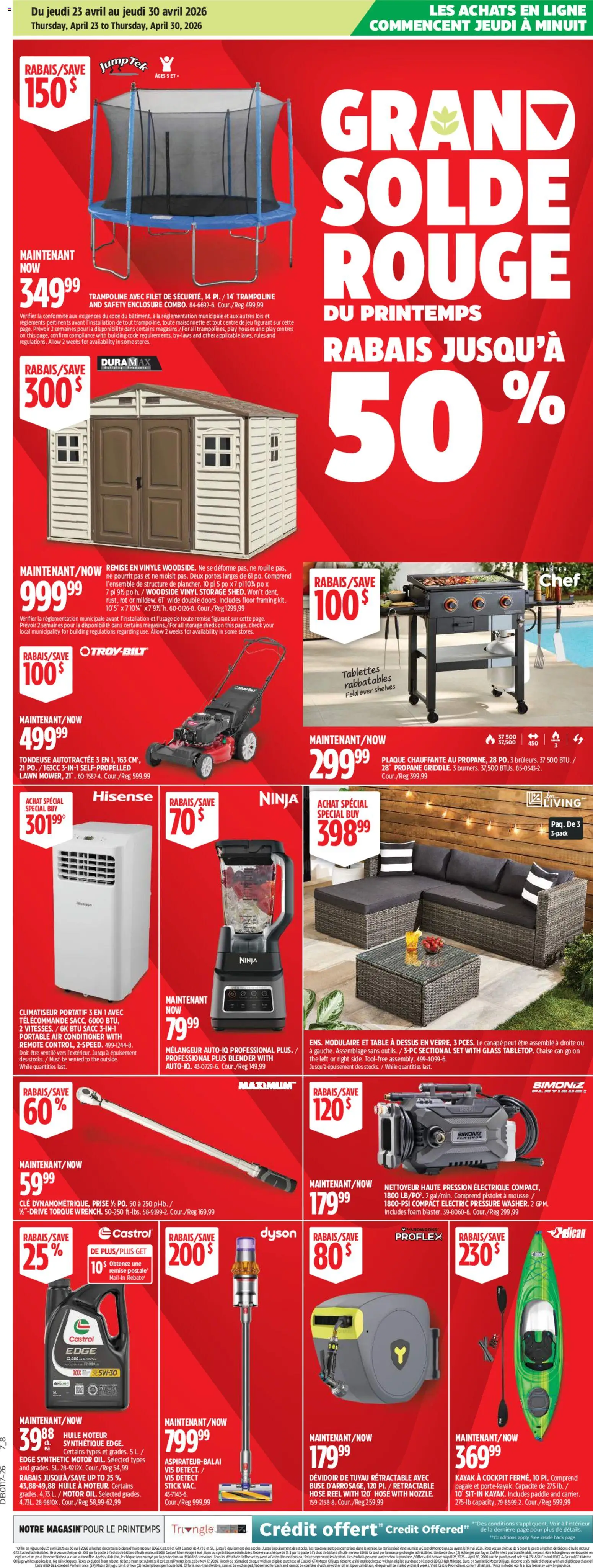 Preview of leaflet Canadian Tire circulaire - Grand Solde Rouge Du Printemps from shop Canadian Tire is valid from Apr 23, 2026