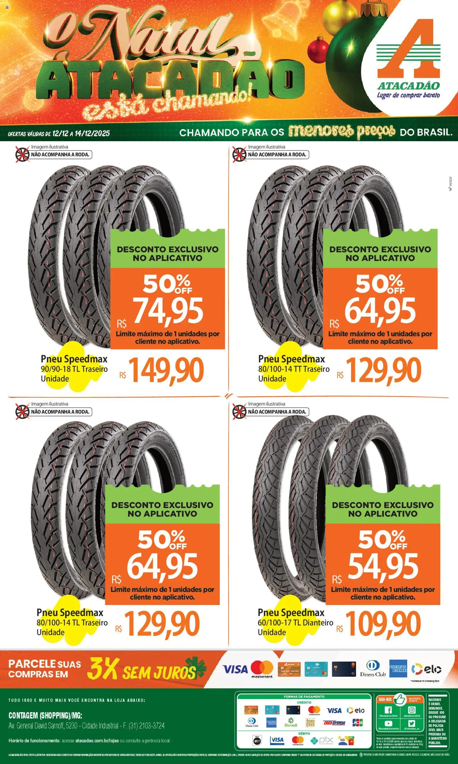Pré-Visualização do folheto "Ofertas - MG" da loja Atacadão válido a partir de 12/12/2025 - Pá, Pneu