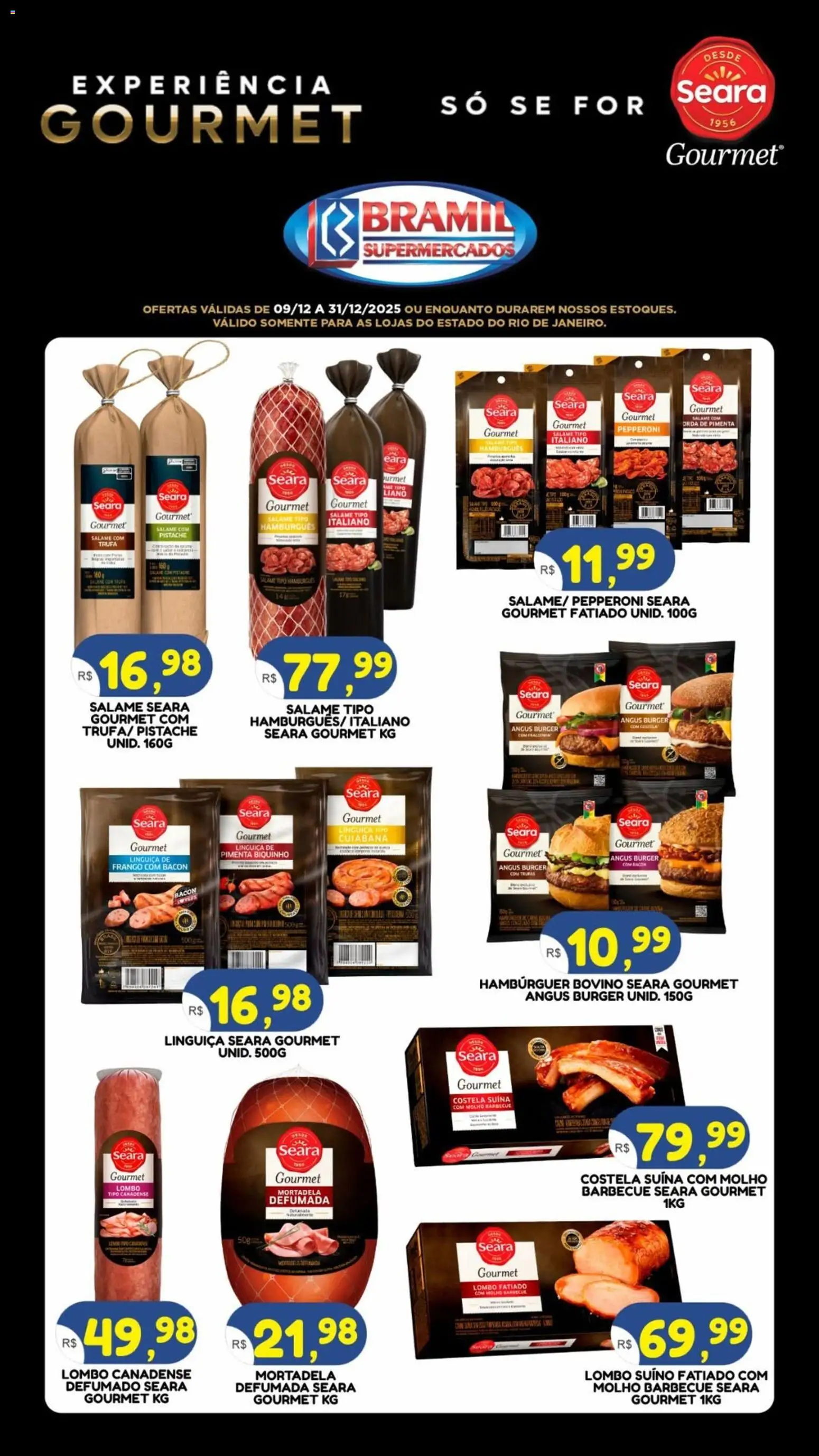 Pré-Visualização do folheto "Ofertas Seara Gourmet" da loja Bramil Supermercados válido a partir de 09/12/2025