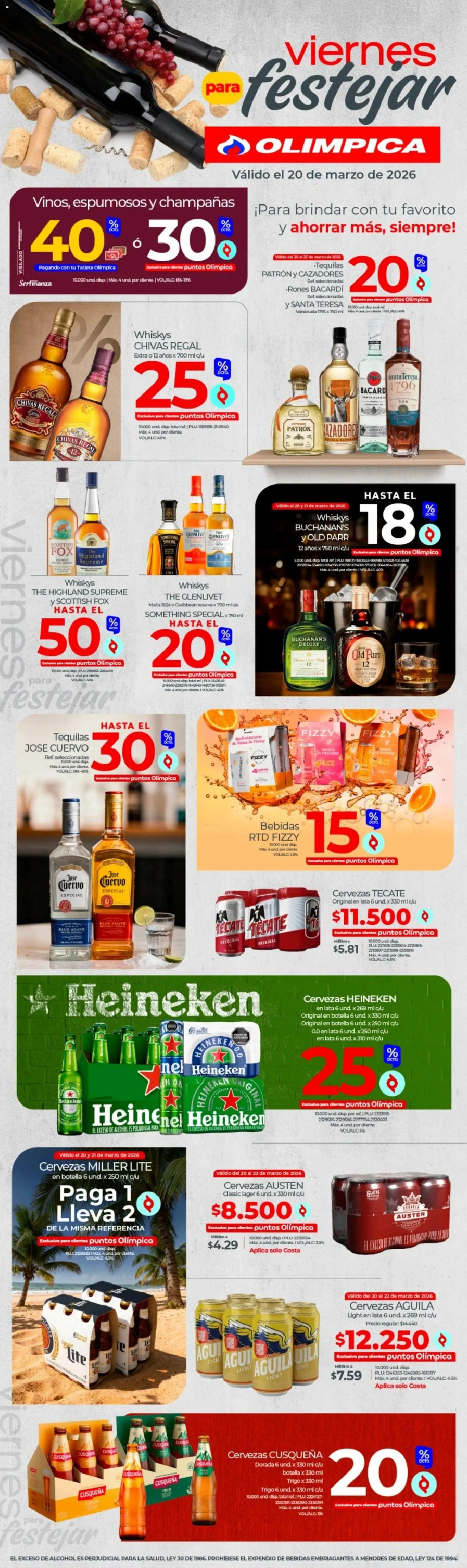  Vista previa del prospecto Olímpica Viernes para destejar del almacen Olímpica válida del 20/03/2026 al 23/03/2026