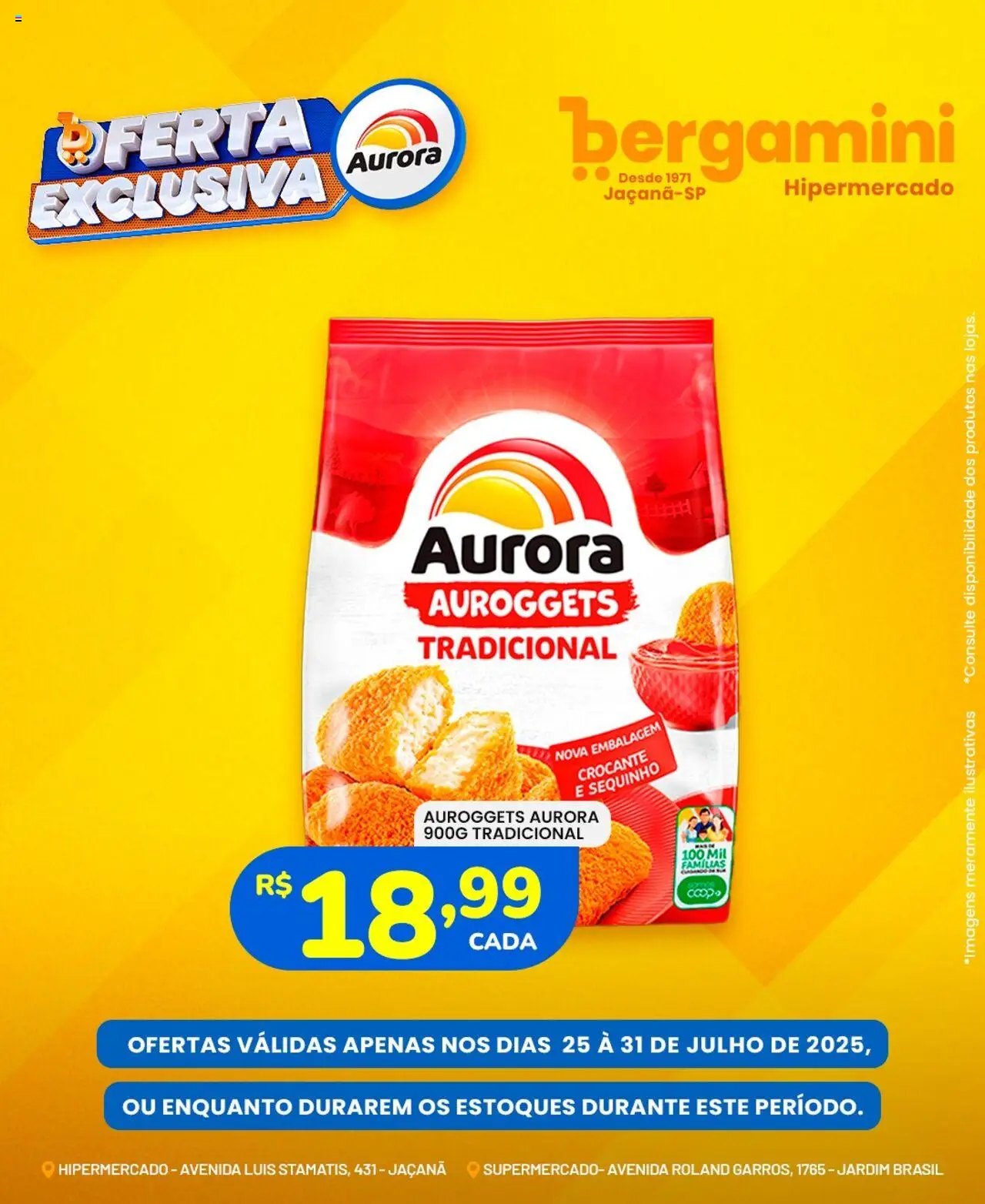 Supermercado Bergamini folheto "Ofertas Aurora" válido a partir de 25/07/2025 - número de página 1