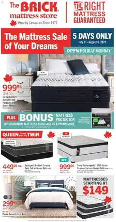 Un aperçu du dépliant Brick Mattress Store du magasin The Brick est valide à partir 31 juill. 2025