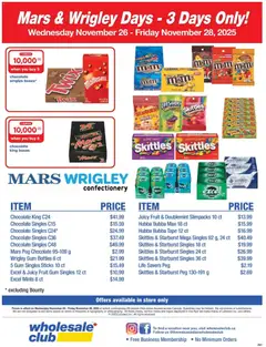 Preview of leaflet Mars & Wrigley Days from shop Wholesale Club is valid from Nov 26, 2025