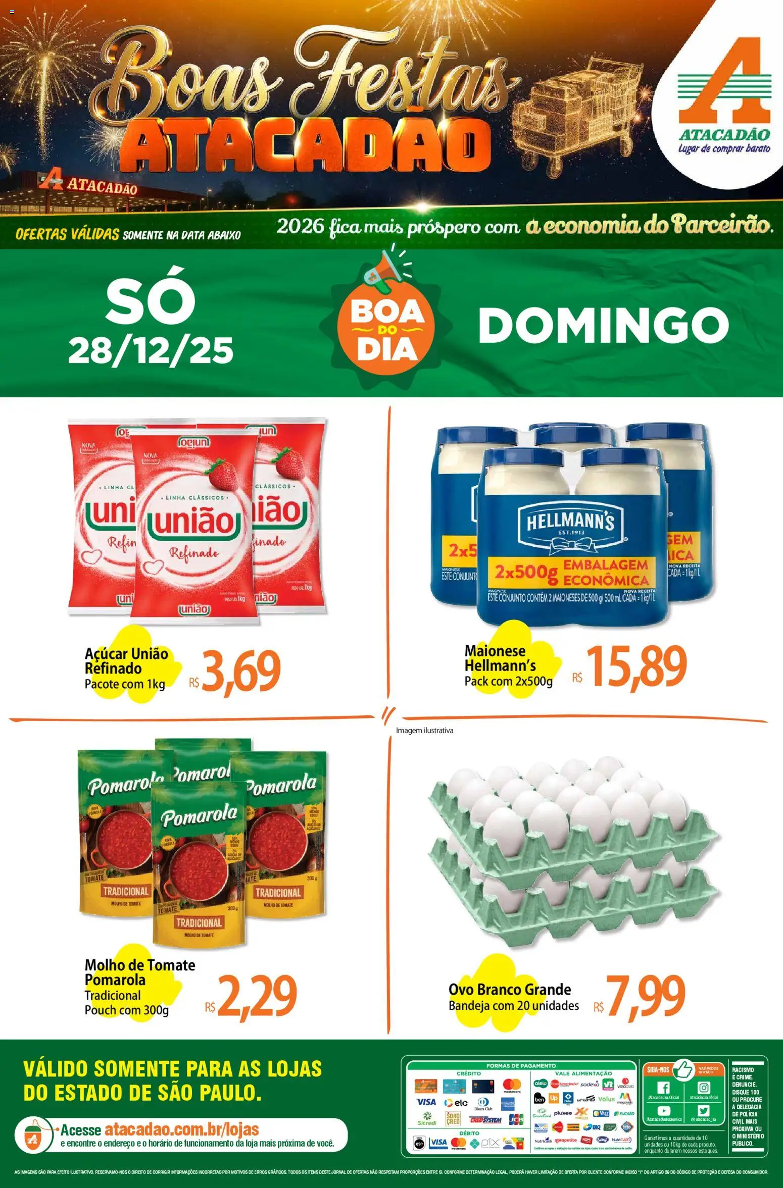 Pré-Visualização do folheto "Ofertas - SP" da loja Atacadão válido a partir de 28/12/2025