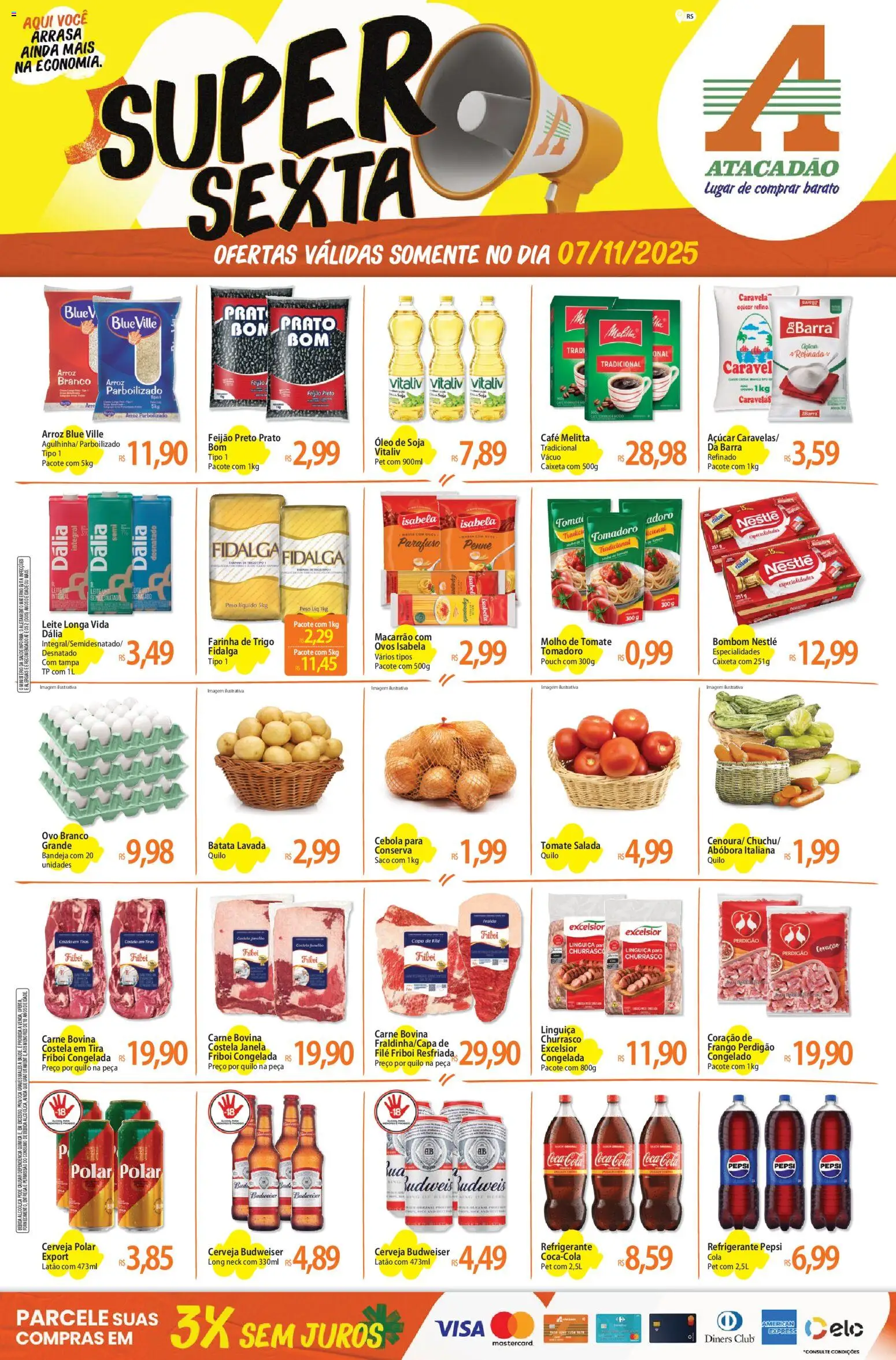 Pré-Visualização do folheto "Ofertas - RS" da loja Atacadão válido a partir de 07/11/2025