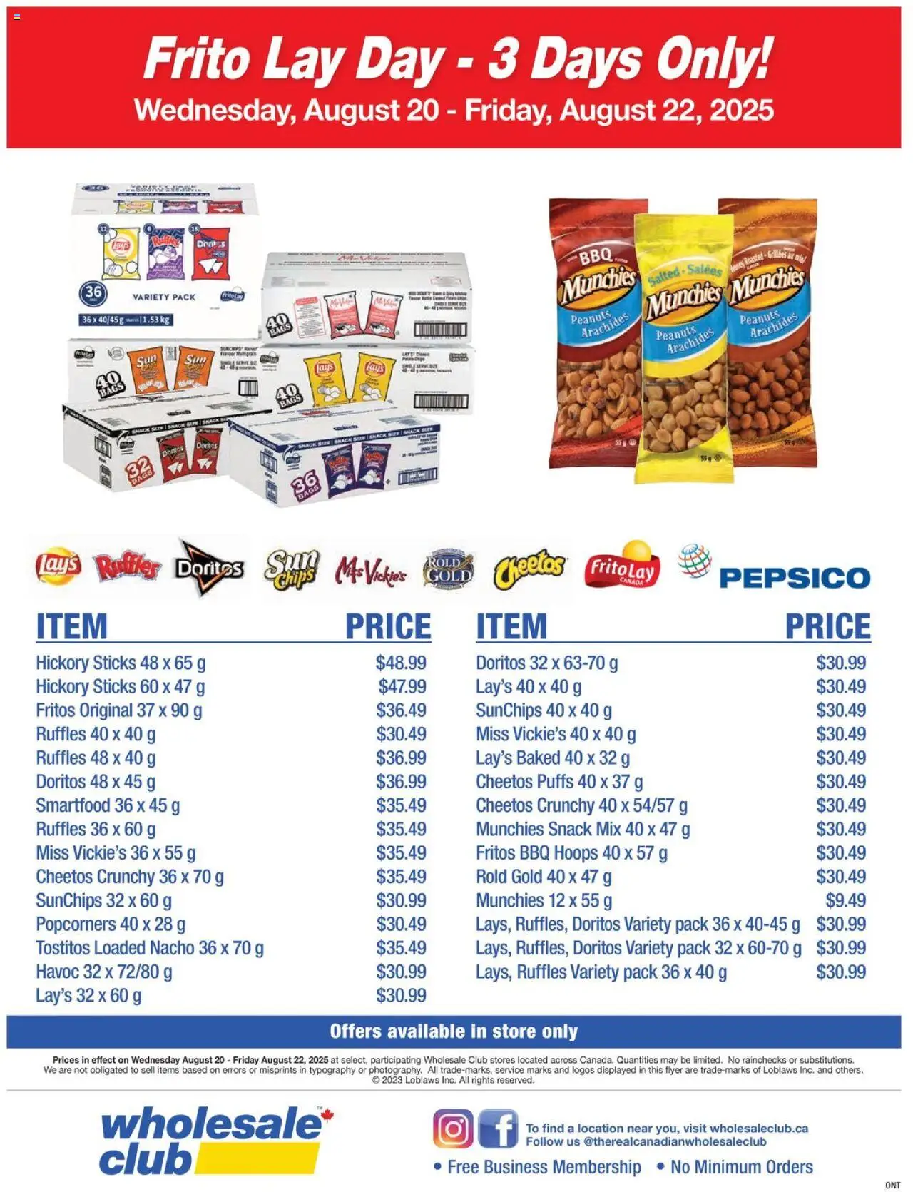 Wholesale Club flyer valid from Aug 20, 2025 - page number 1