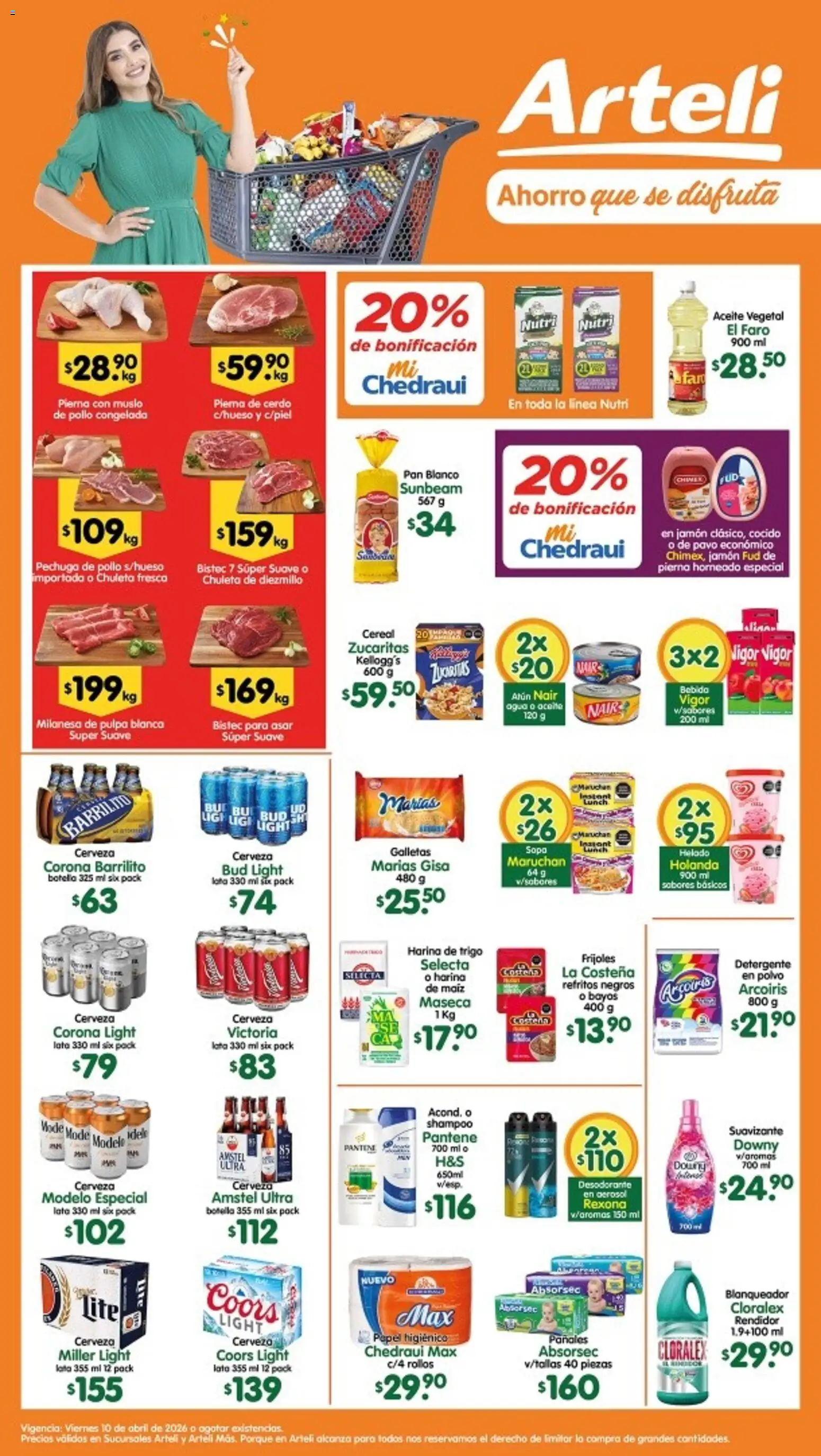 Vista previa las ofertas de la tienda Arteli - Arteli folleto desde el 10/04/2026 - Pollo, Maíz, Aceite, Atún, Jamón, Aceite vegetal, Chuleta, Suavizante