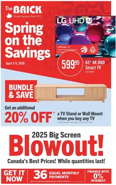 Un aperçu du dépliant The Brick flyer - Spring on the Savings du magasin The Brick est valide à partir 3 avr. 2026