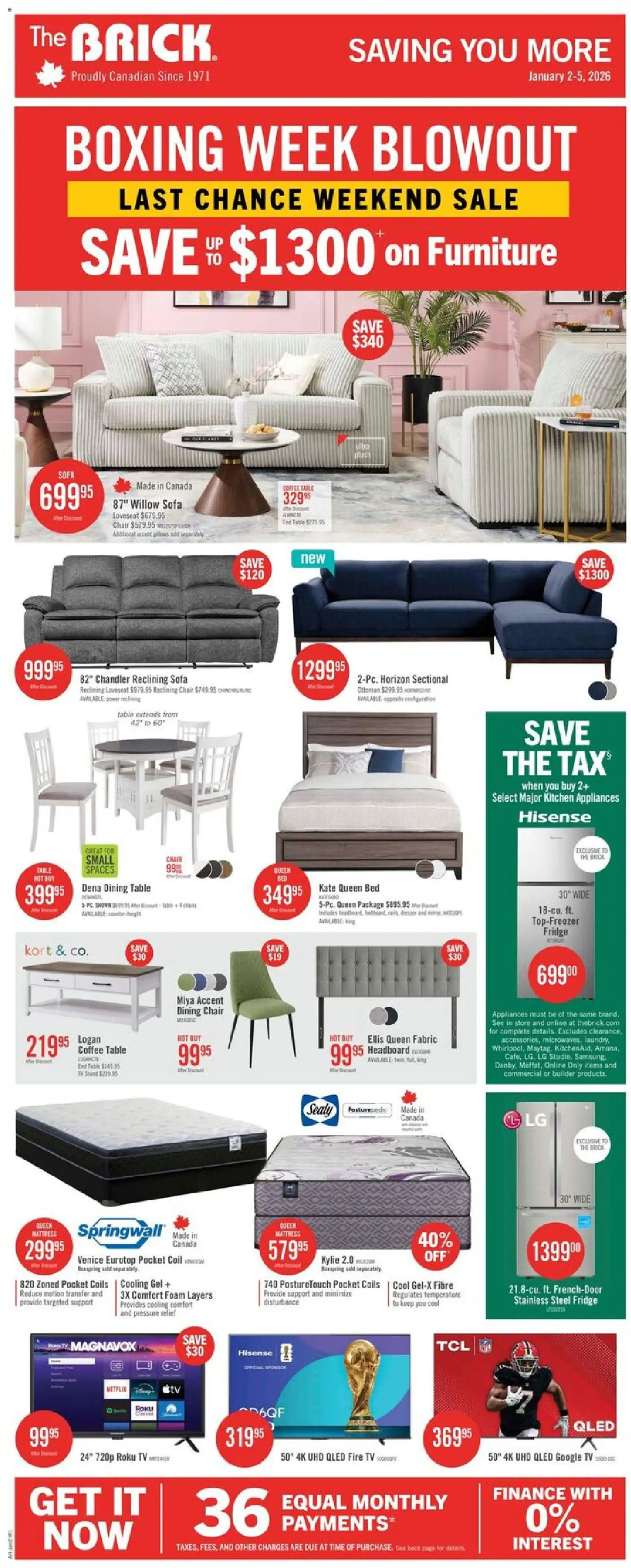 Preview of leaflet Weekly flyer / circulaire from shop The Brick is valid from Dec 30, 2025