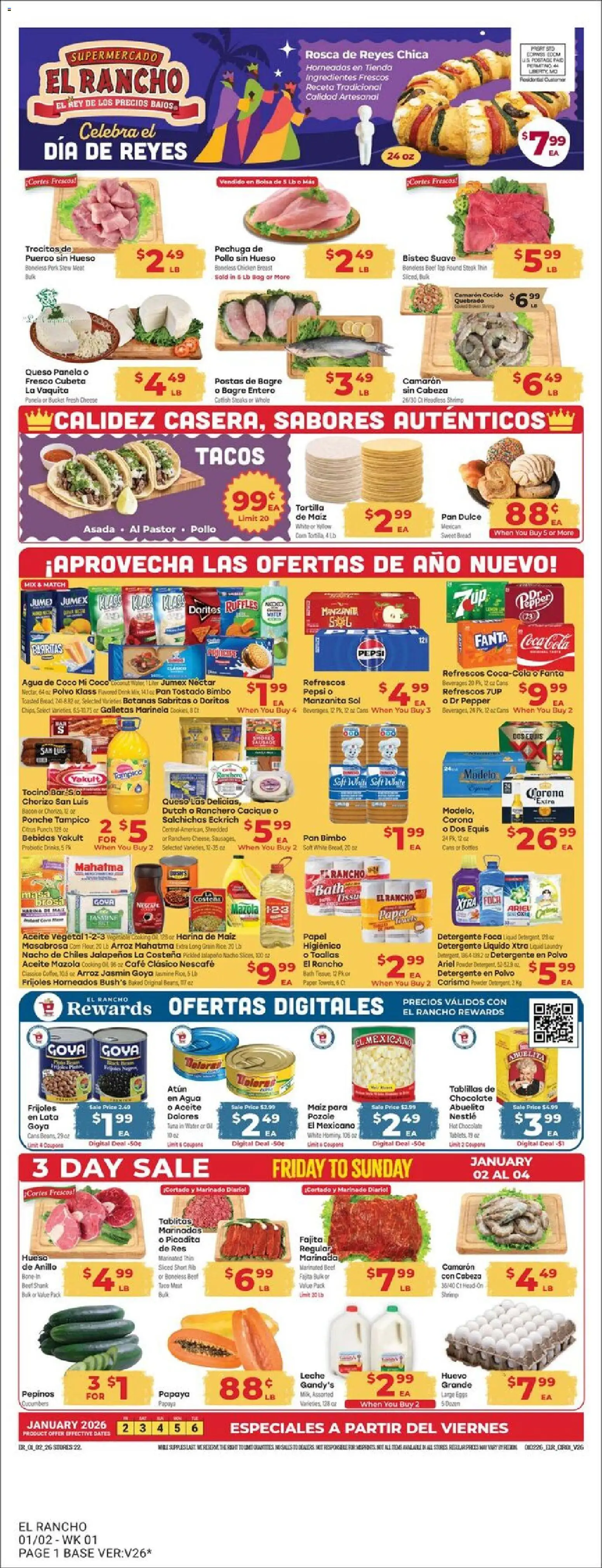 Ad Preview of El Rancho Weekly Ad from 01/02/2026