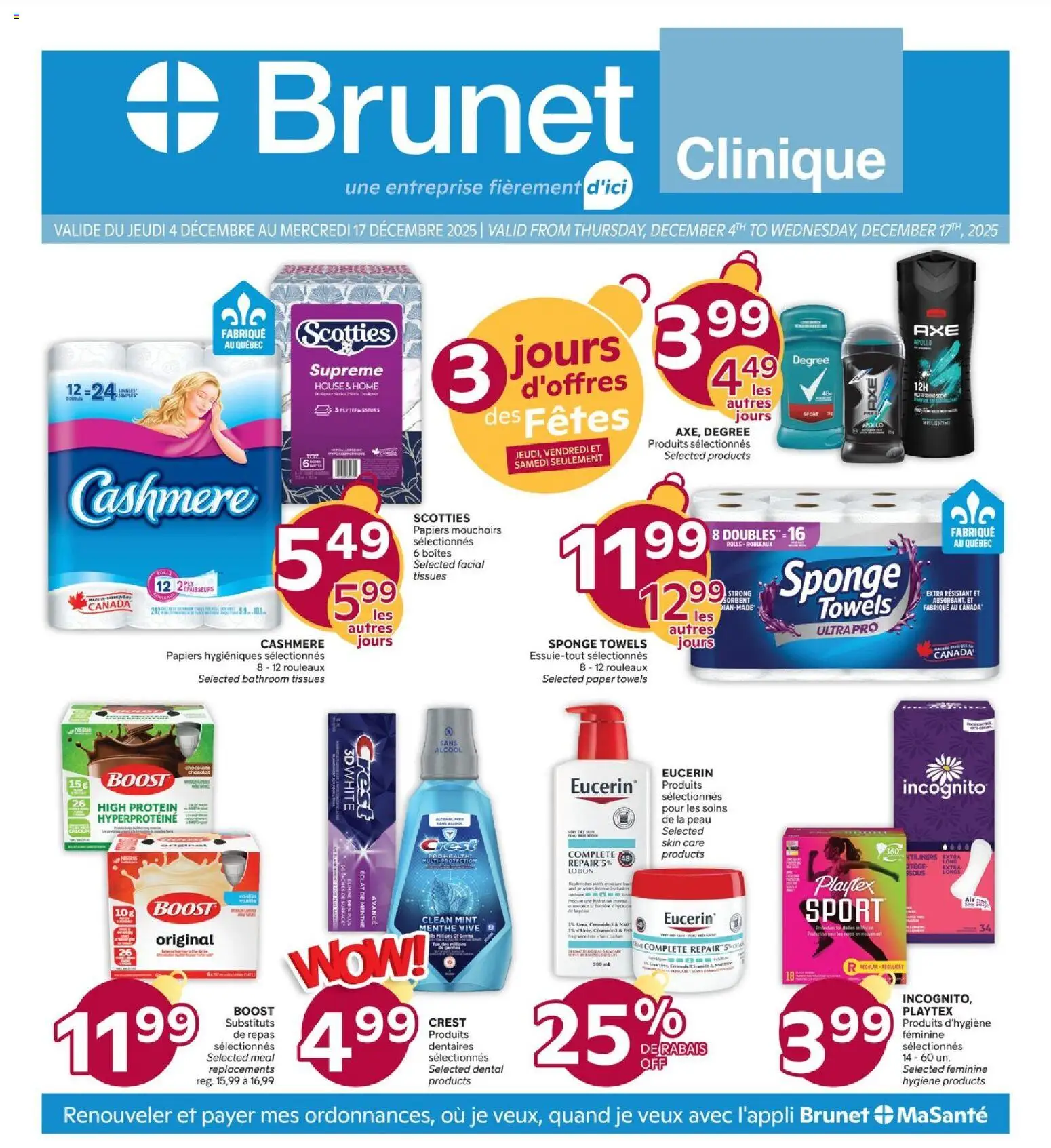 Preview of leaflet Clinique from shop Brunet is valid from Dec 04, 2025 - Protein, Paper towels, Towels, Sponge, Tissues