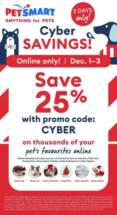 Preview of leaflet Cyber Monday from shop Petsmart is valid from Dec 01, 2025